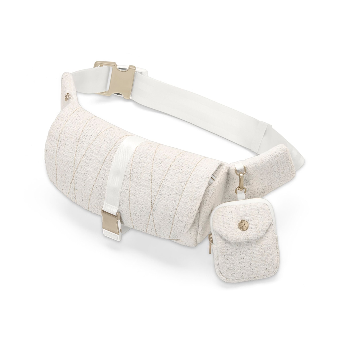 Bolsa de Cintura Belt Bag Bouclé Branco-1