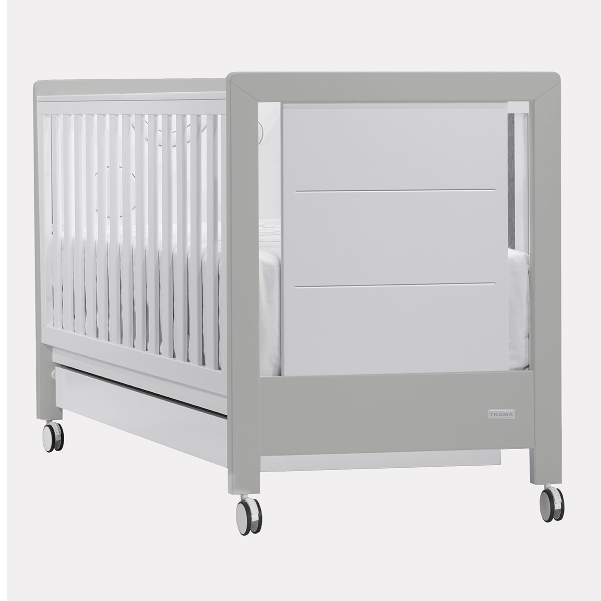 Berço Cama Inova - Branco Mate Prateado Mate Branco-1