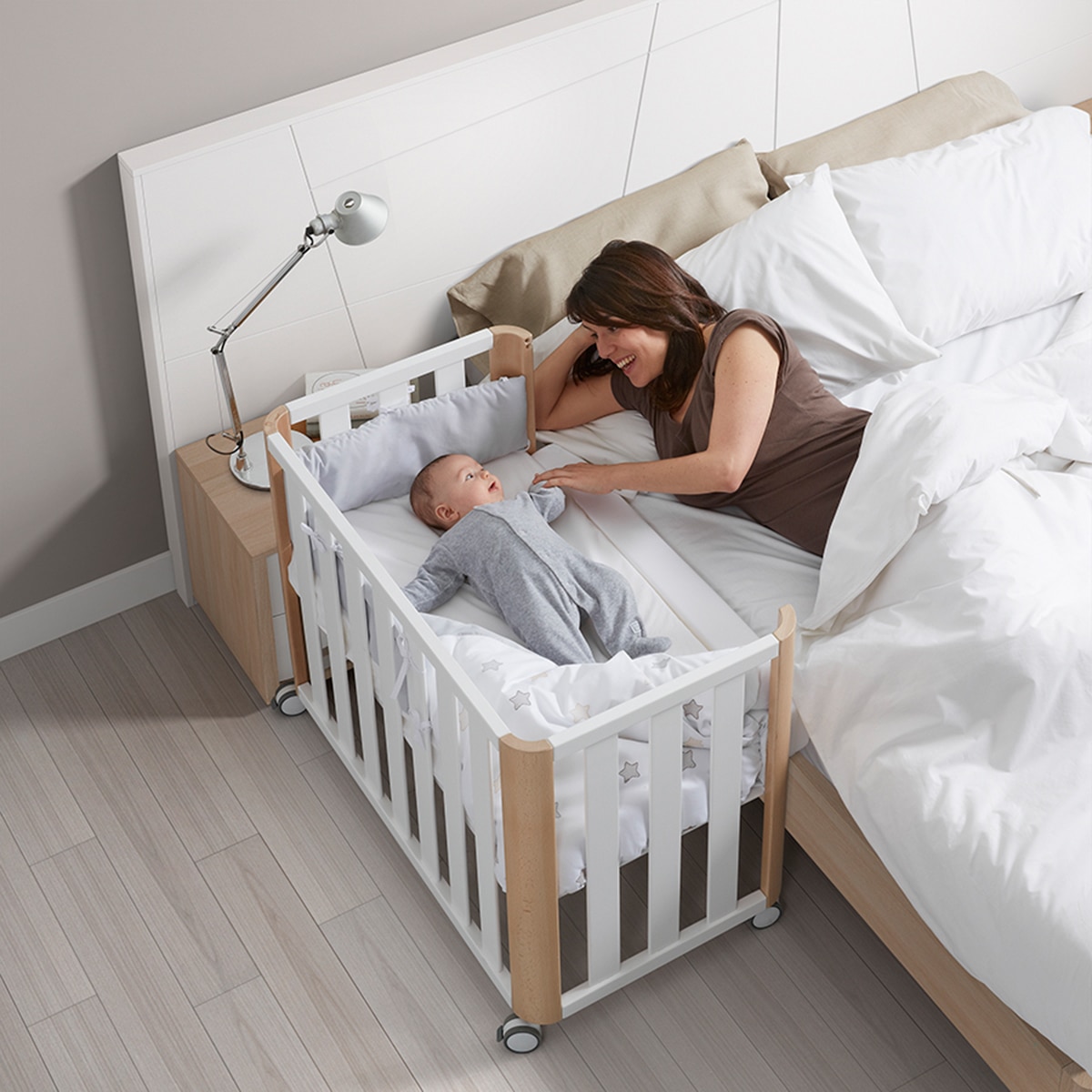 Cuna de colecho (60 x 120 cm.) Cotinfant Doco Sleeping - Blanco / Natural Blanco / Natural-3