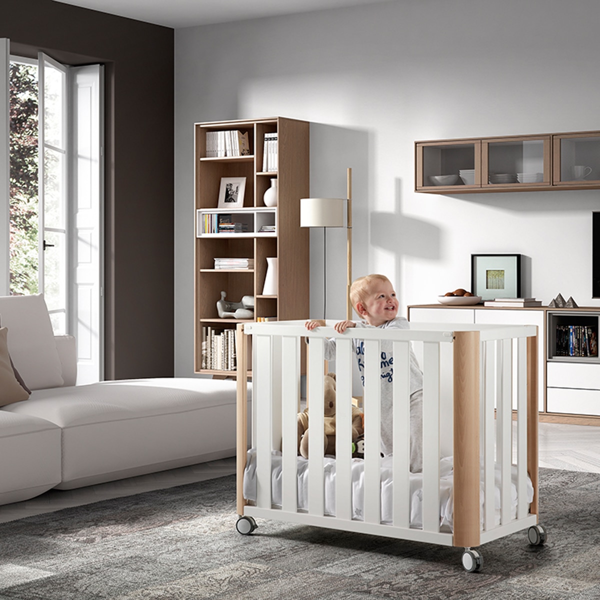 Cuna de colecho (60 x 120 cm.) Cotinfant Doco Sleeping - Blanco / Natural Blanco / Natural-4