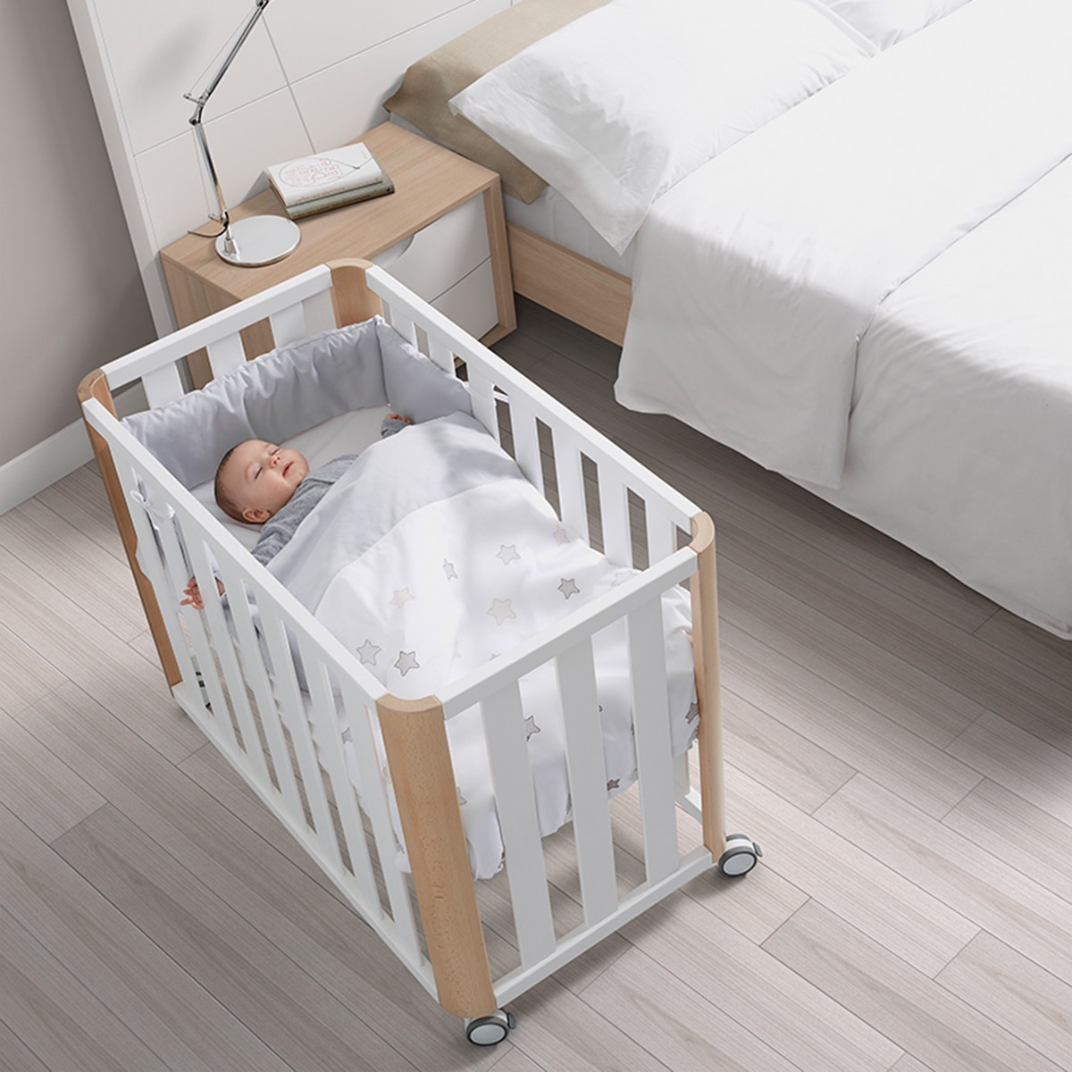 Cuna de colecho (60 x 120 cm.) Cotinfant Doco Sleeping - Blanco / Natural Blanco / Natural-5