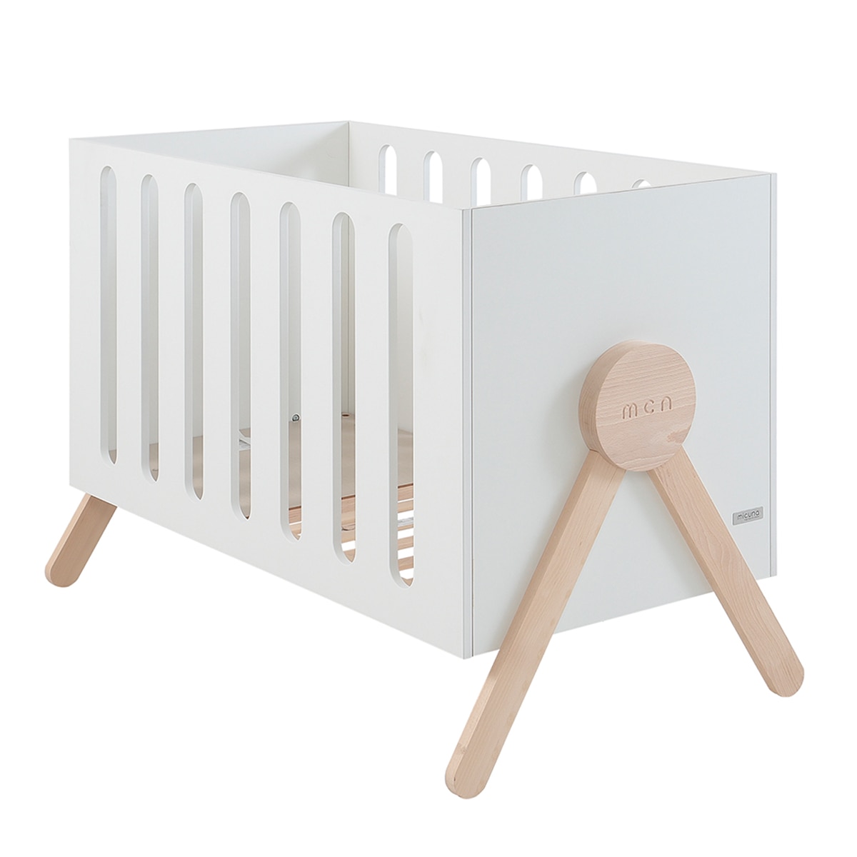 Berço com Relax System Swing - 120x60 cm Branco / Madeira-1