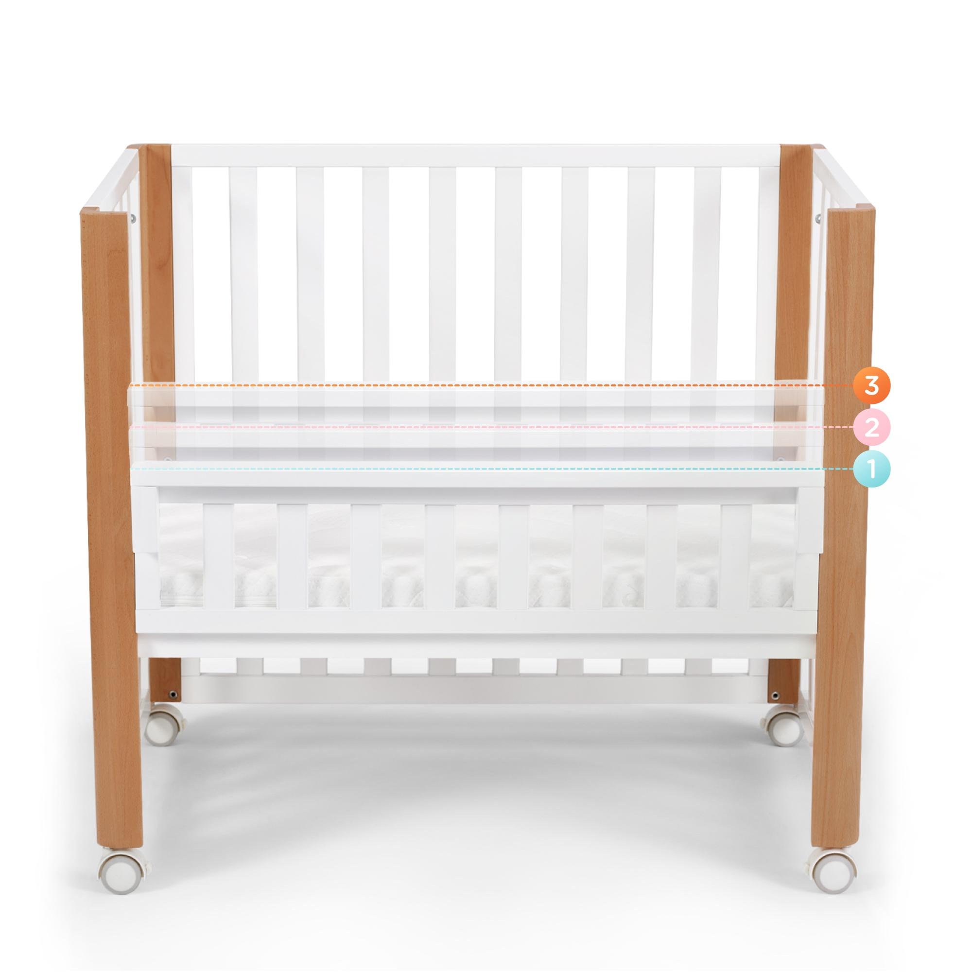 Cuna convertible (60 x 120 cm.) Kinderkraft Koya 4 en 1 multifuncional blanco/madera - Blanco / Madera Blanco / Madera-4