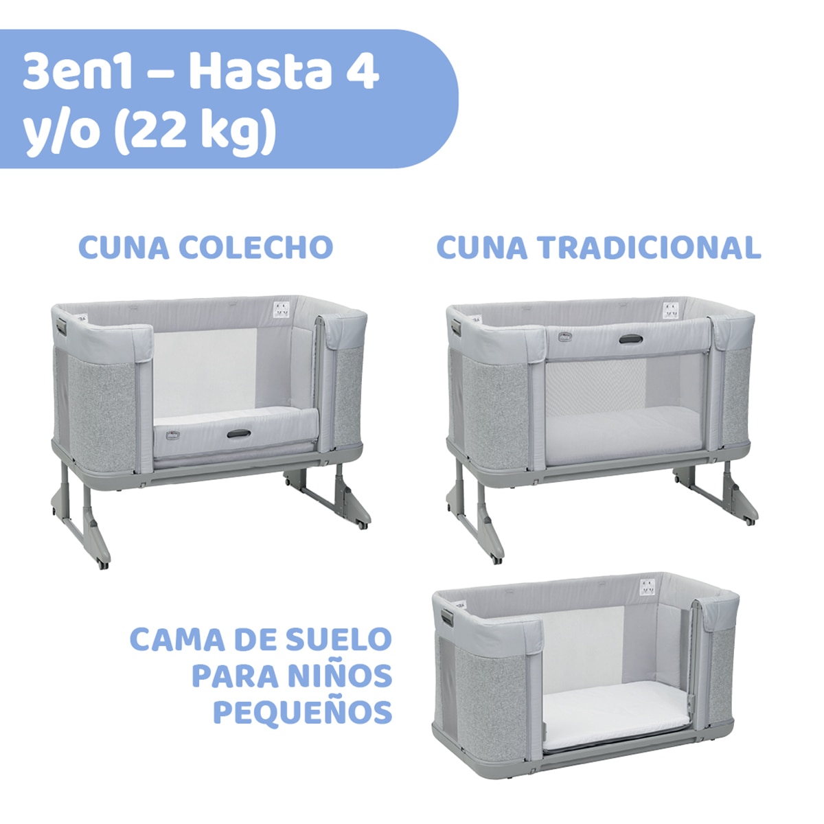 Cuna de colecho Chicco Next2Me Forever - Gris oscuro Gris oscuro-2
