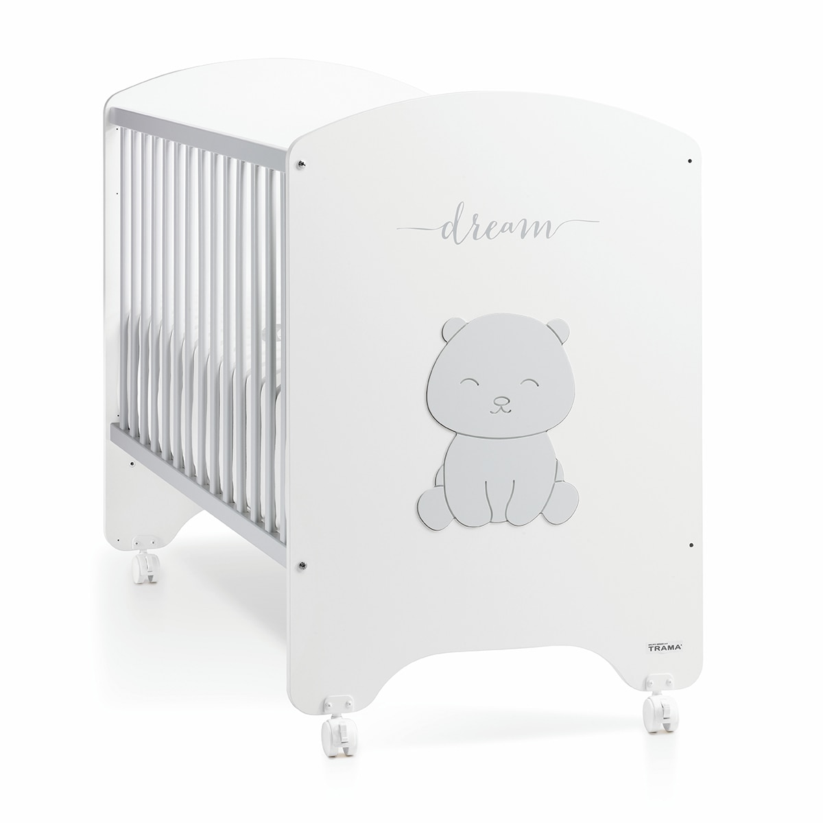 Berço Dream Bear - Branco Mate Prateado Mate Branco-1