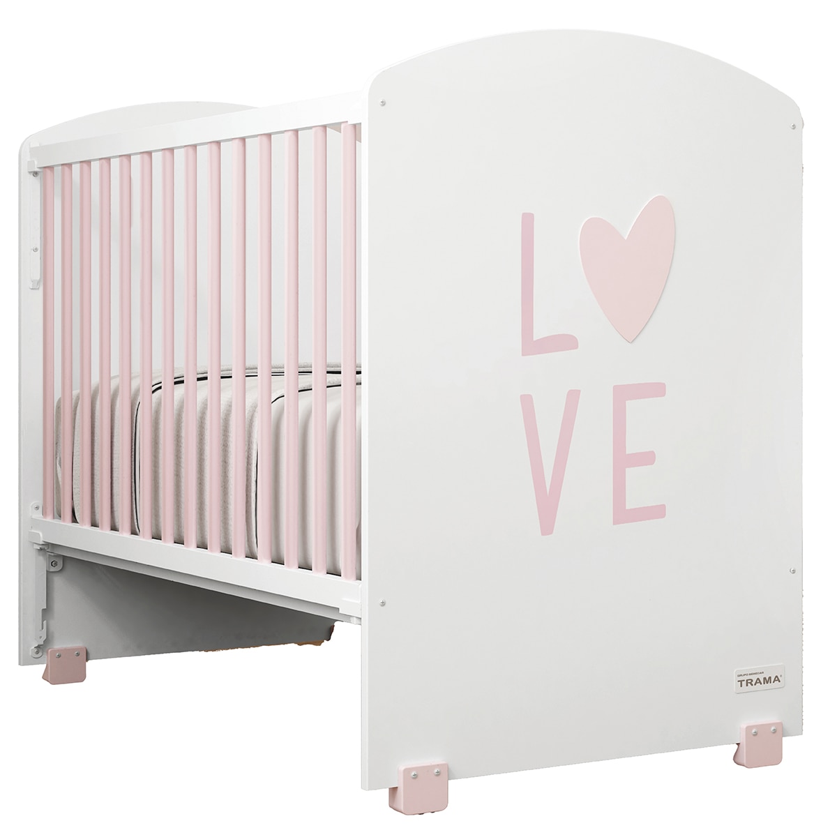 Berço Love - Branco Mate Soft Pink Branco-1