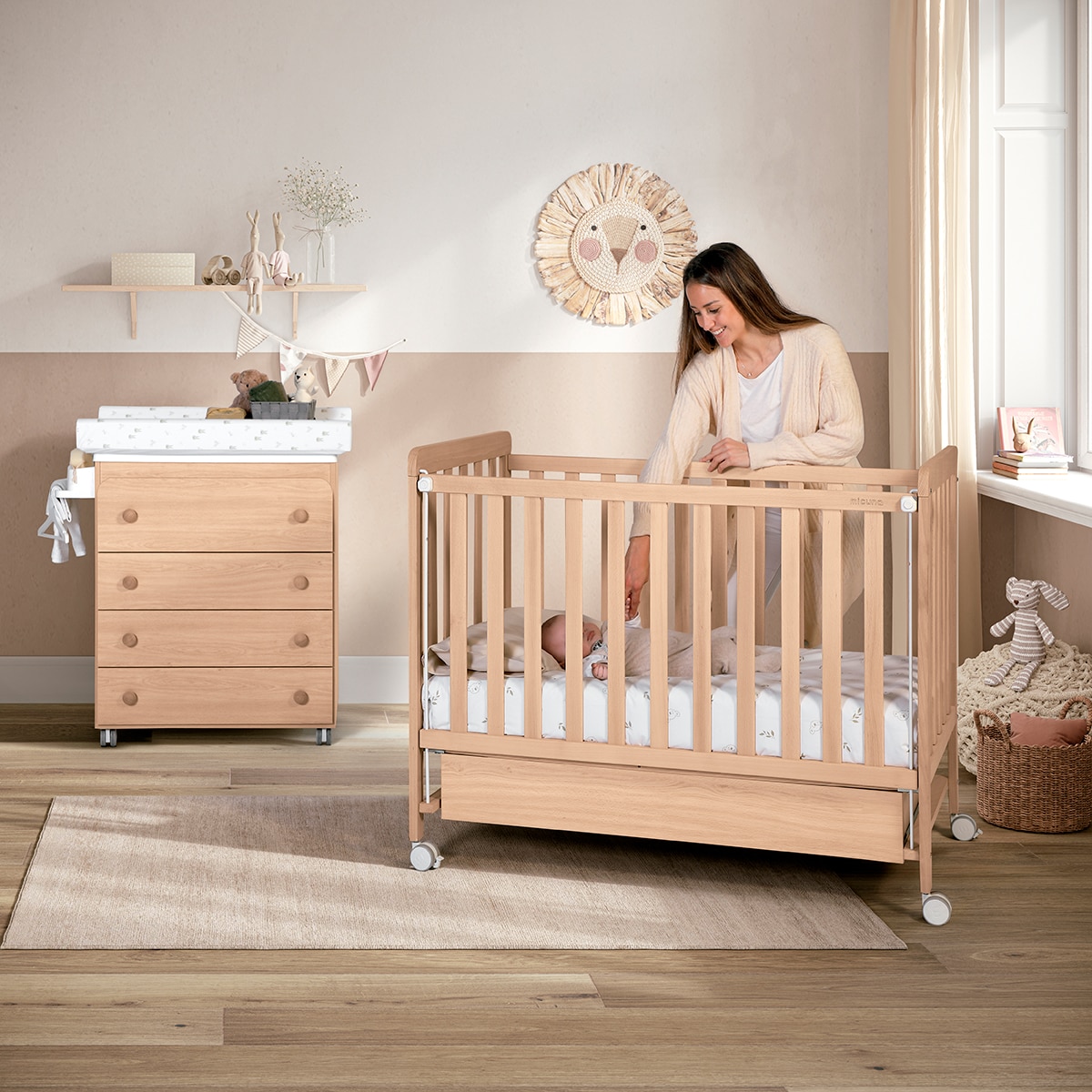 Berço com Opção de Co-sleeping Nordika - 120x60 cm Natural-2