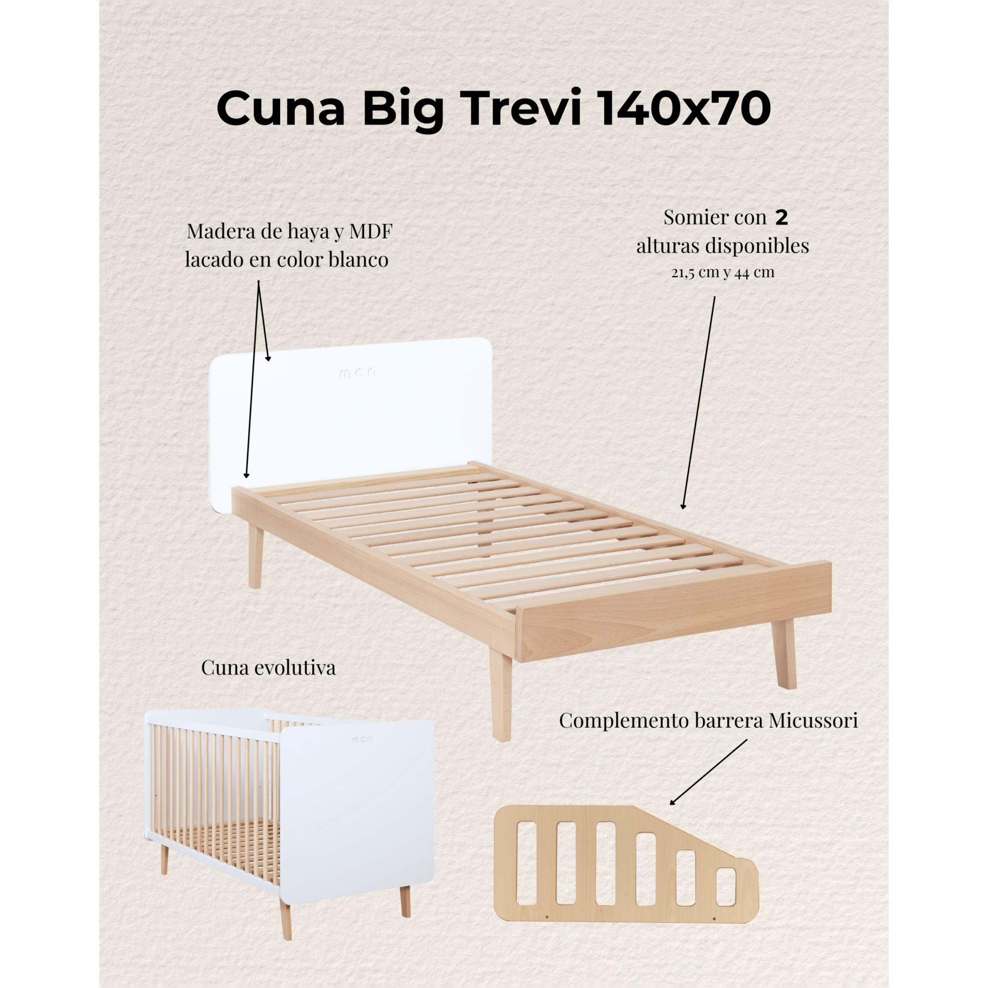 Berço Conversível Big Trevi - 70x140 cm Branco-5