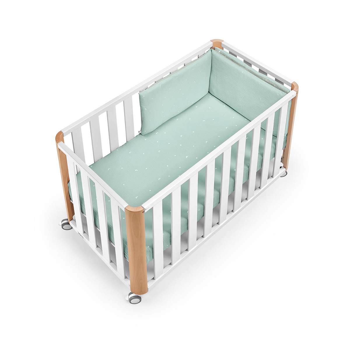 Pack de Berço de Co-Sleeping (60 x 120 cm.) Doco Sleeping + Colchão Air-Foam + Têxtil Tipi - Verde COLOR_NATURAL-1