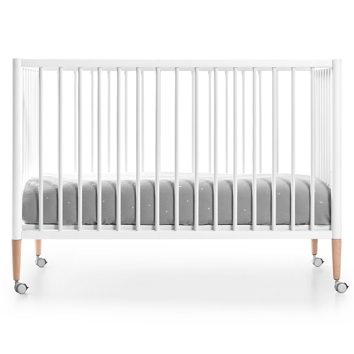 Berço de Madeira Montessori Tesori - 120x60 cm Branco-2