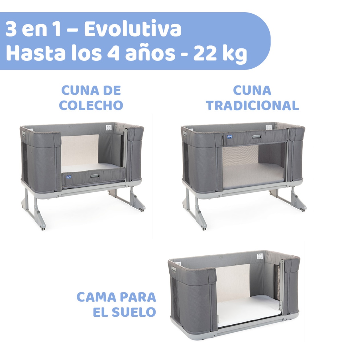 Berço de Co-Sleeping Next2Me Forever Cinzento-2