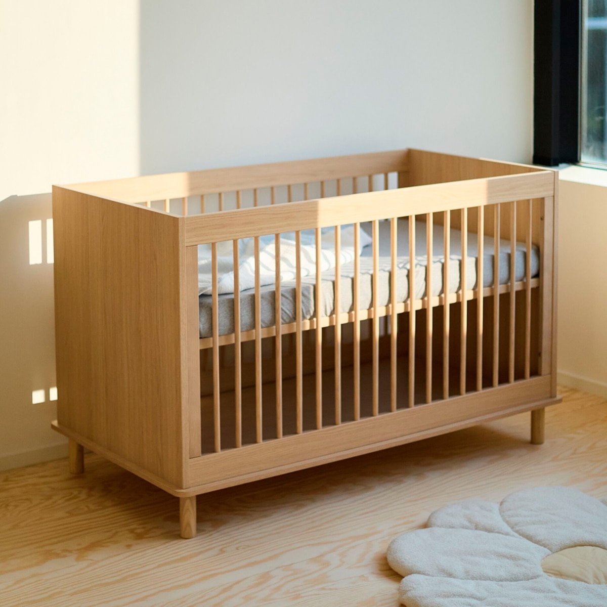 Berço Conversível em Cama Infantil Nórdico Natural-6
