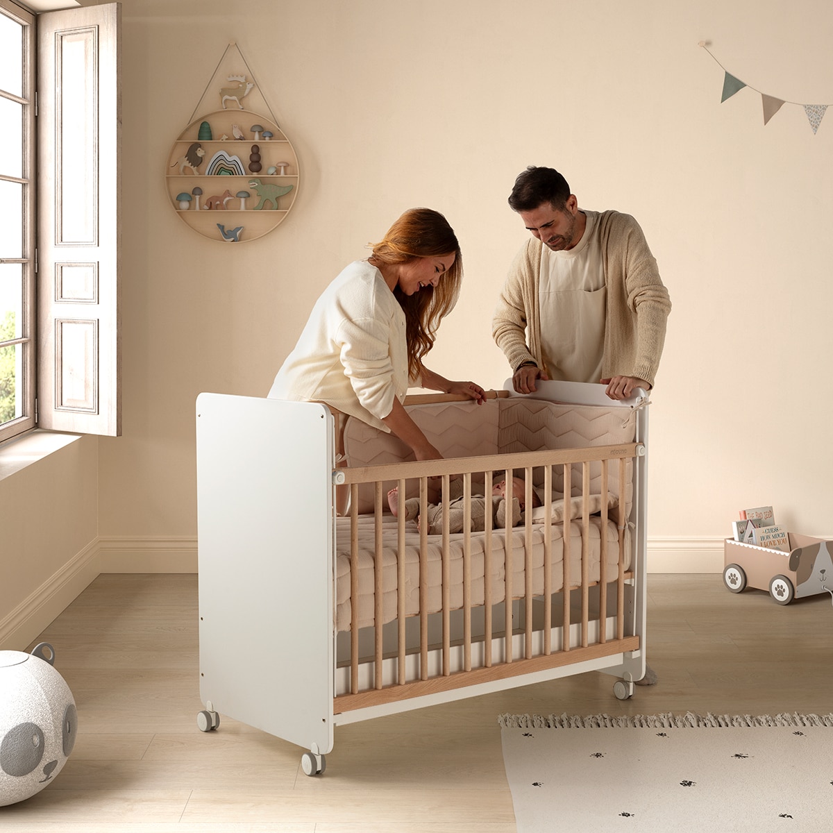 Berço com opção de Co-Sleeping Lupita 120x60 Natural / Branco-3