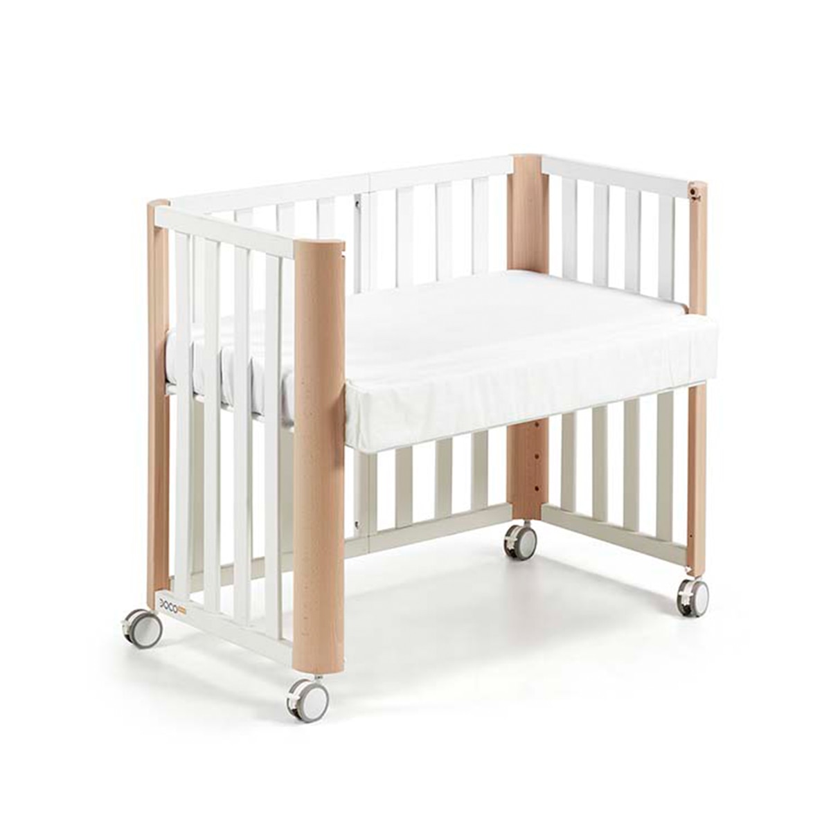 Imagen 2 de Pack Cuna evolutiva (90x50/120x60 cm) Cotinfant Doco Sleeping PLUS + colchón 90x50 - Blanco / Natural Blanco / Natural