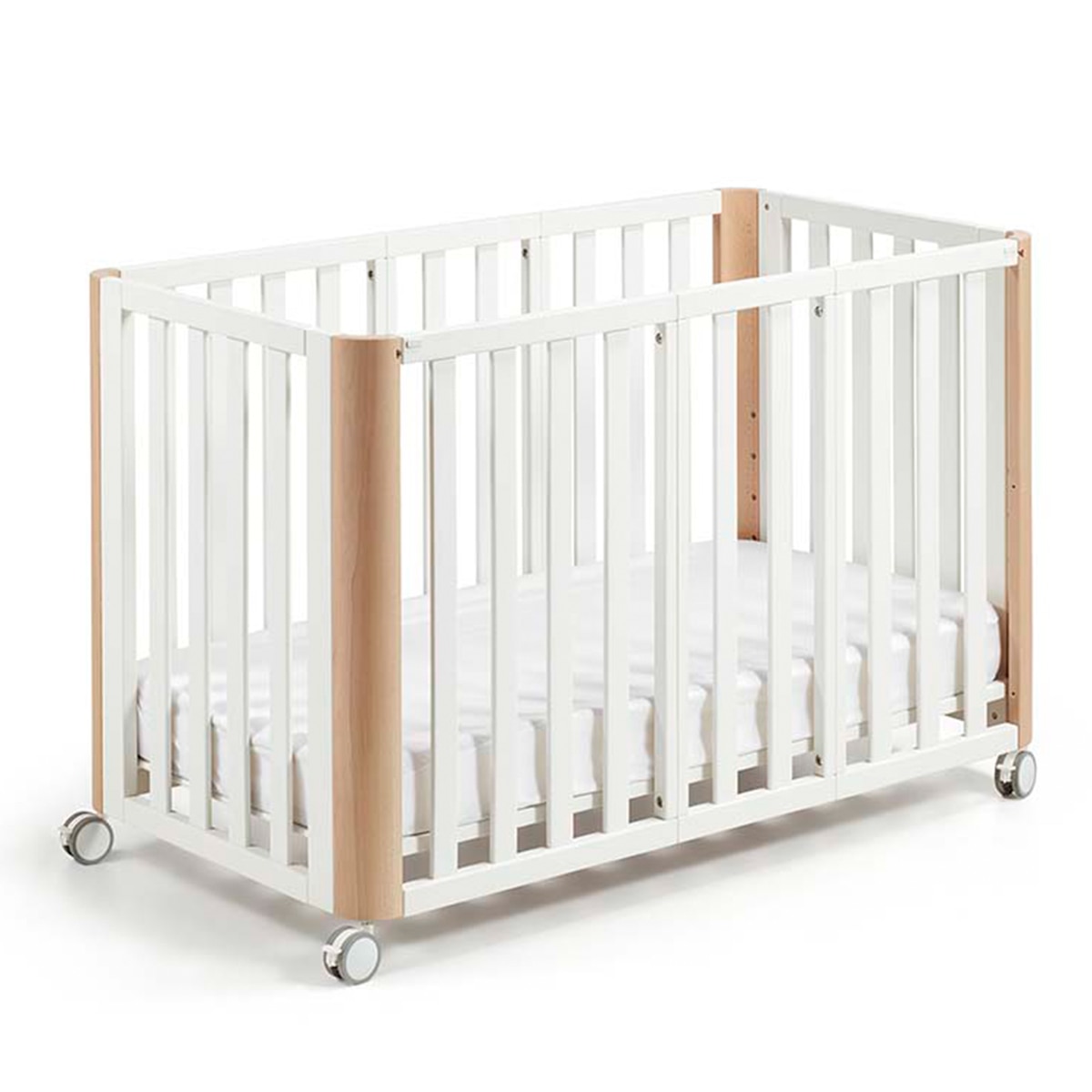 Imagen 3 de Pack Cuna evolutiva (90x50/120x60 cm) Cotinfant Doco Sleeping PLUS + colchón 90x50 - Blanco / Natural Blanco / Natural