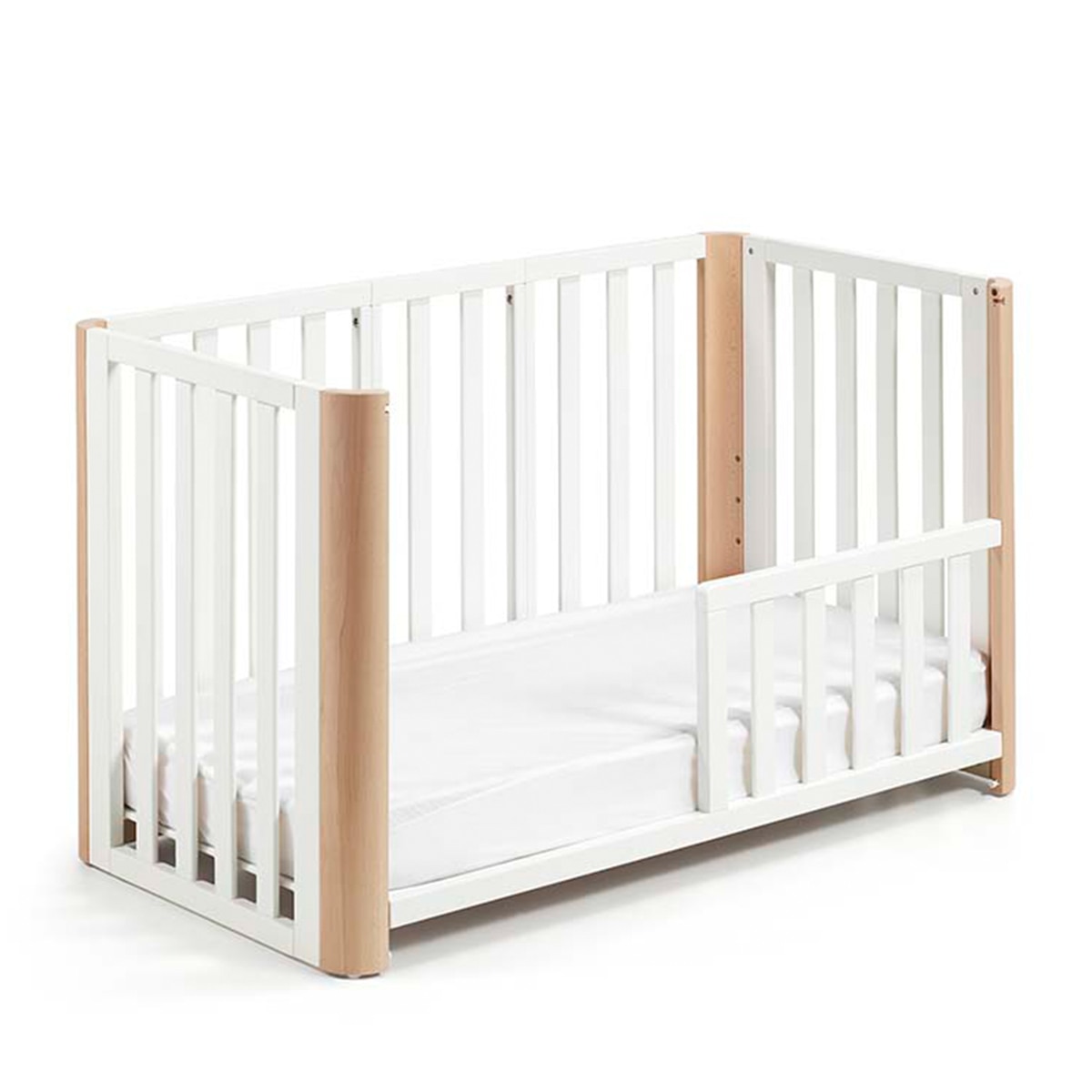Imagen 4 de Pack Cuna evolutiva (90x50/120x60 cm) Cotinfant Doco Sleeping PLUS + colchón 90x50 - Blanco / Natural Blanco / Natural