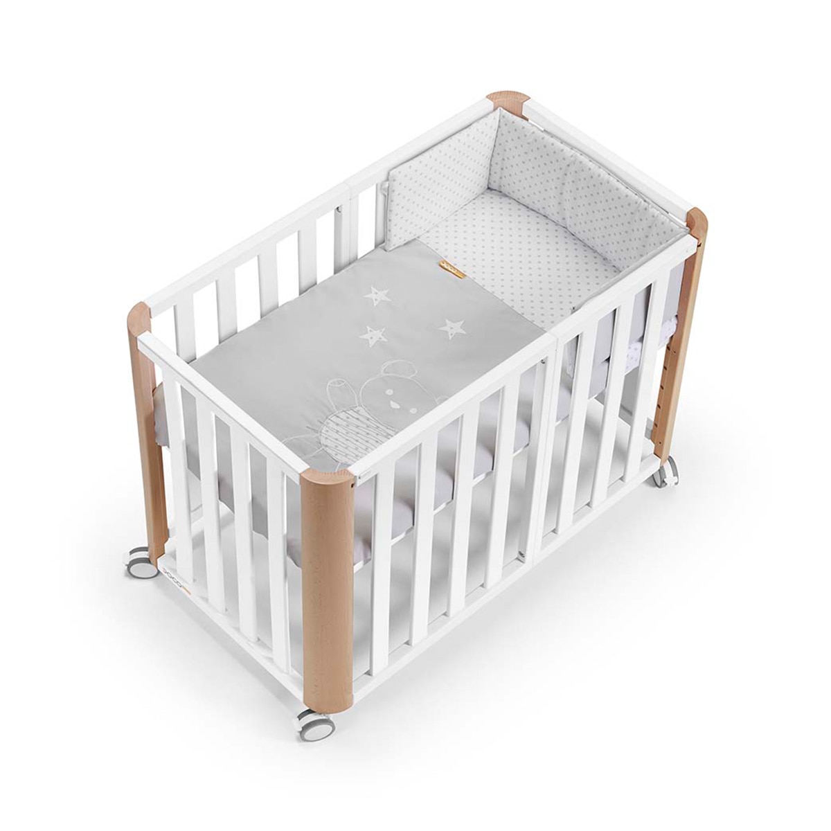 Imagem 0 de Pack de Berço Evolutivo (90x50/120x60 cm) Doco Sleeping Plus + Colchão + Têxtil 90x50