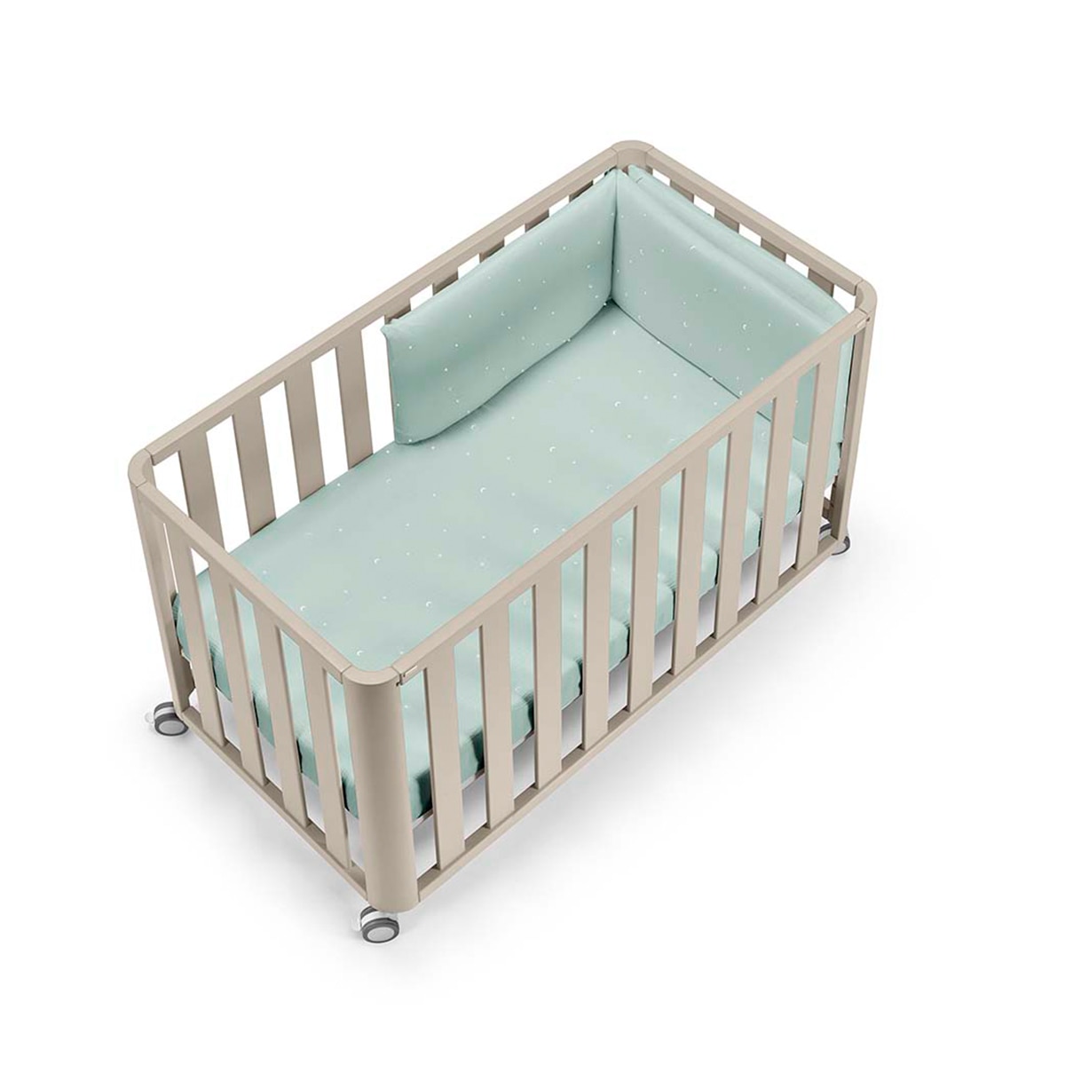 Pack de Berço de Co-Sleeping (60 x 120 cm.) Doco Sleeping + Colchão Air-Foam + Têxtil Tipi - Verde COLOR_BEIGE-1