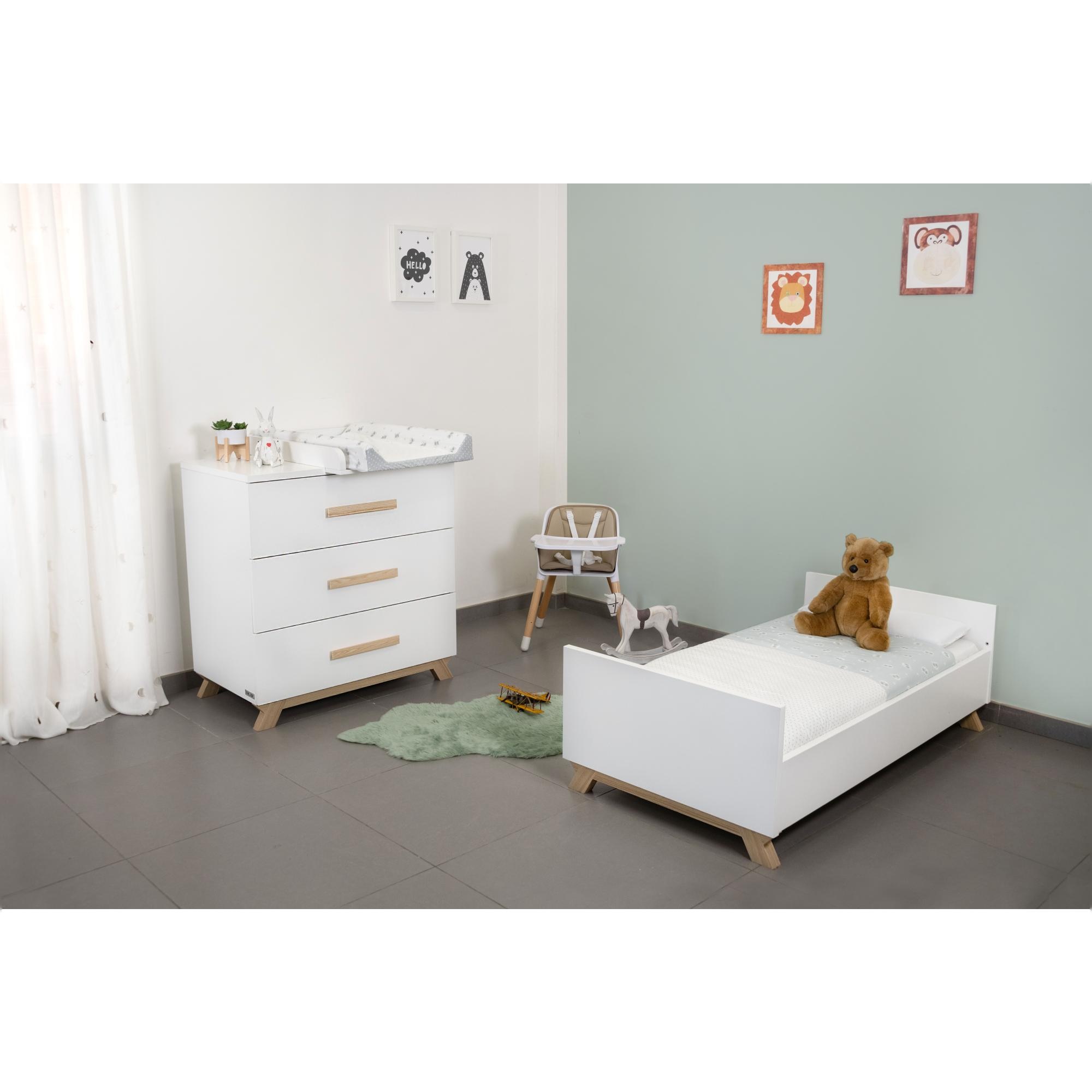 Berço Conversível em Cama (140x70) Veneto Branco-3