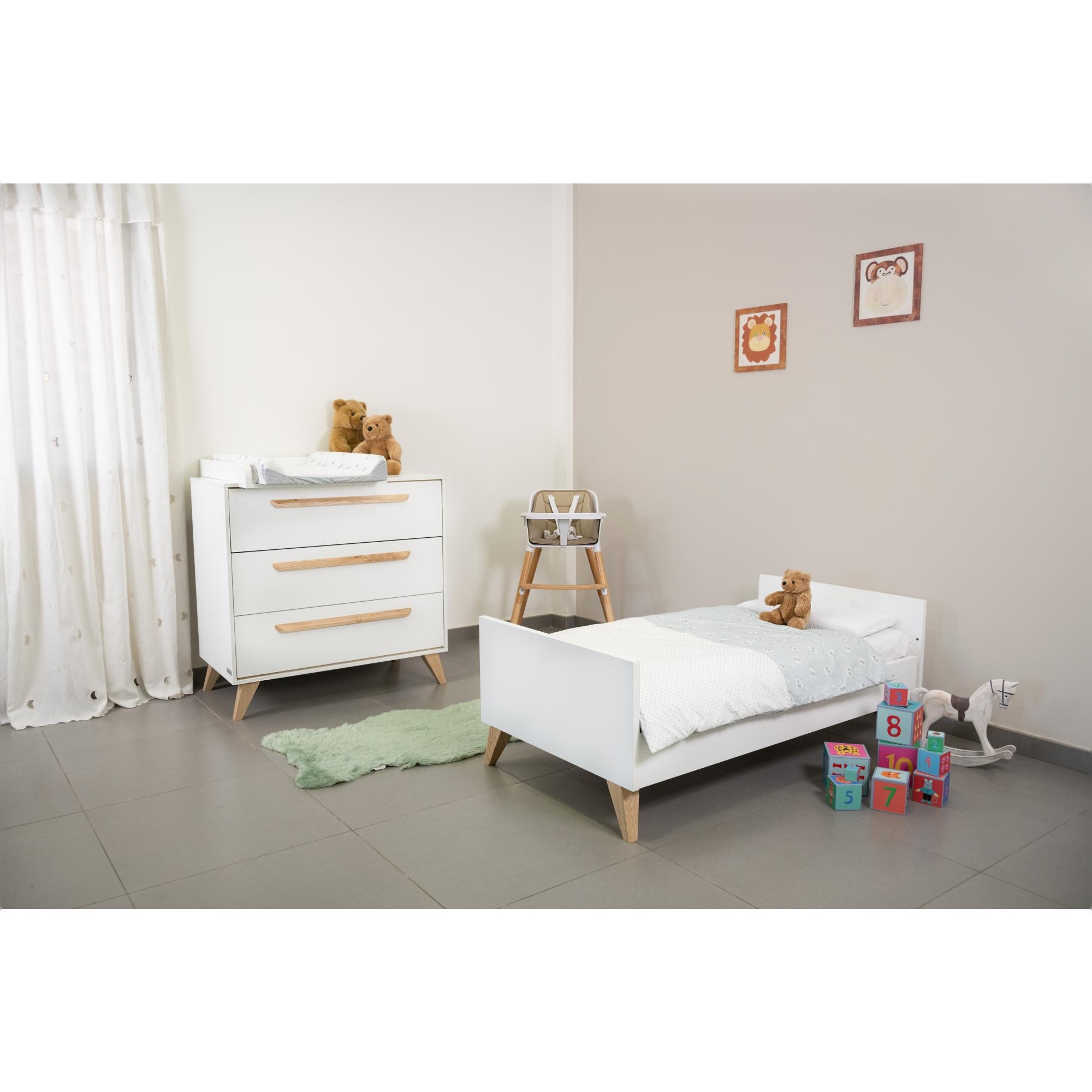 Berço Convertível em Cama (140 x 70 cm) Ikid Lazio Branco-2