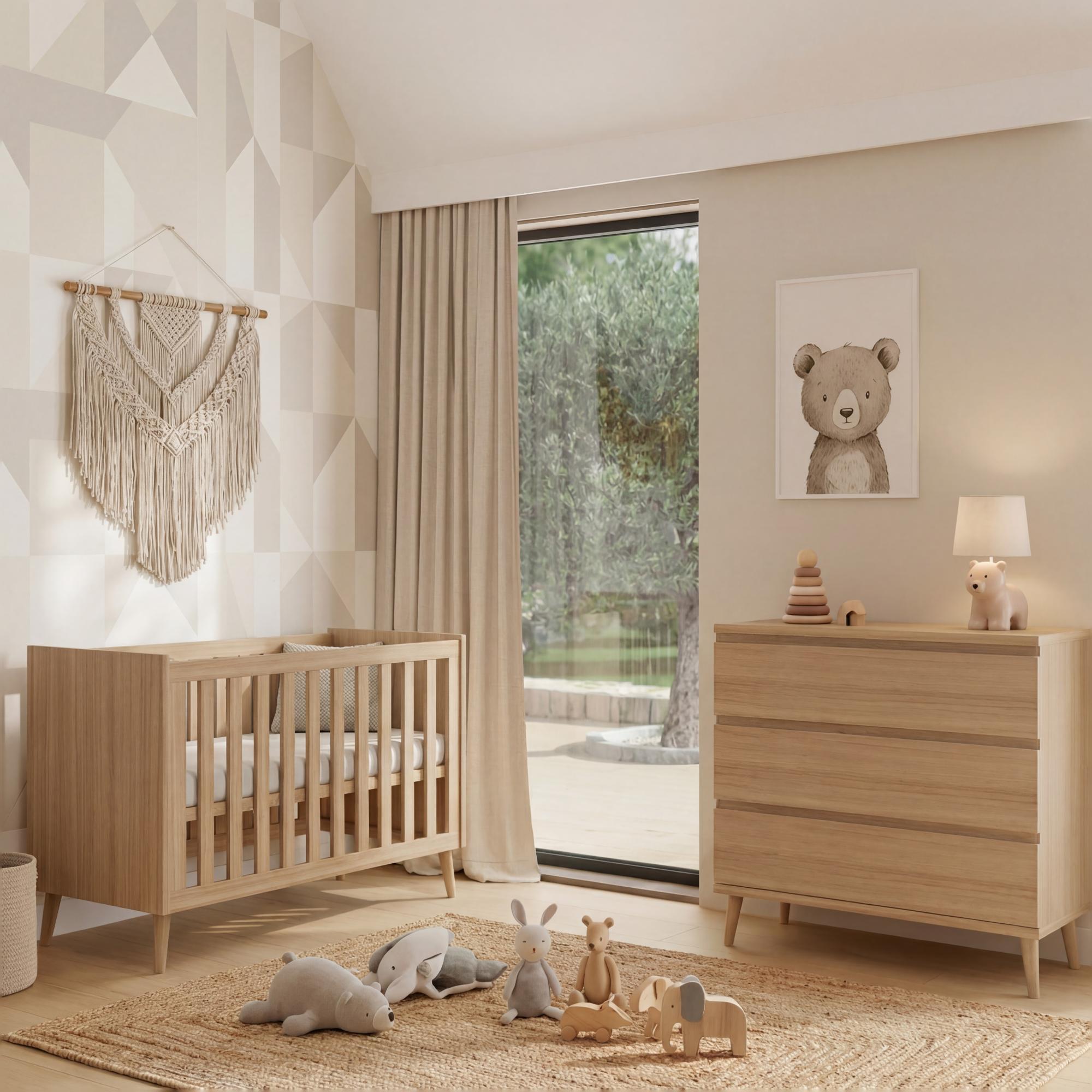 Berço com opção de co-sleeping (120 x 60 cm) Ikid Firenze Natural-2