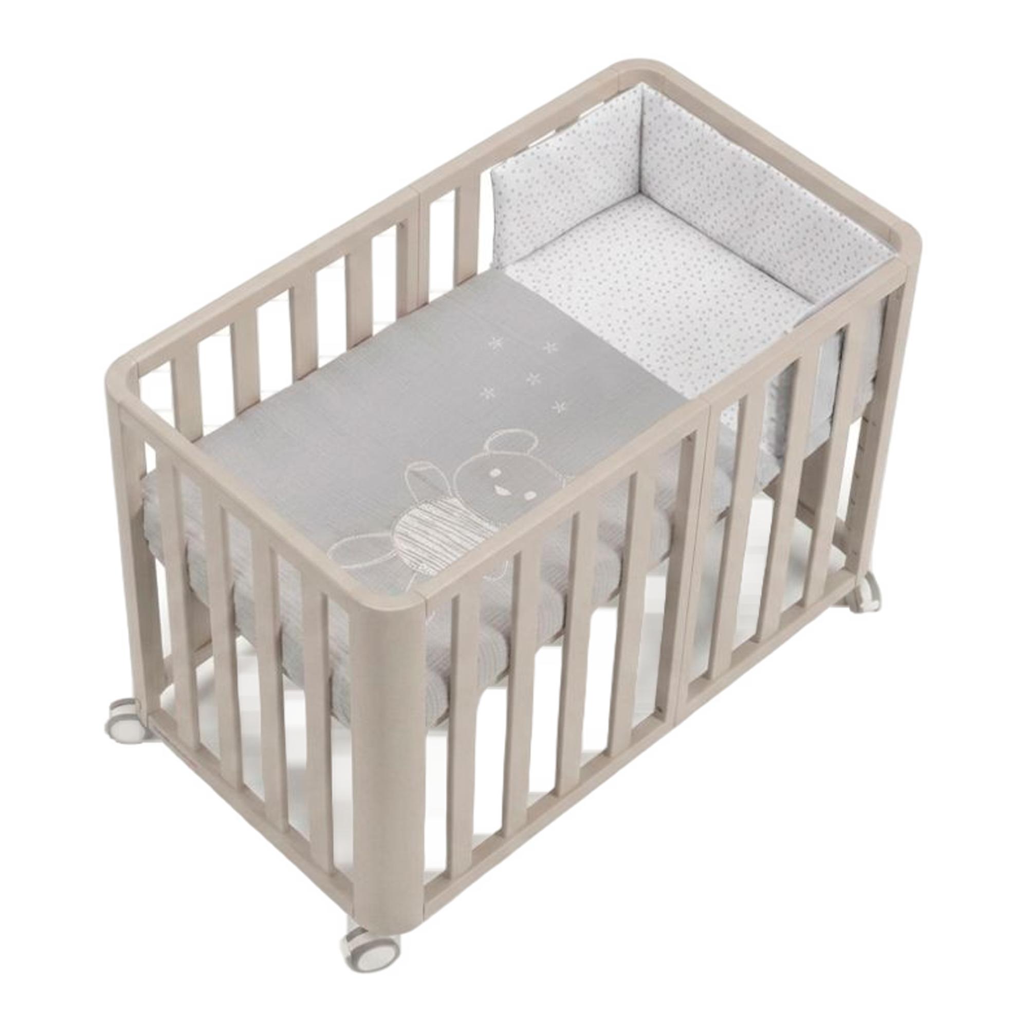 Imagem 0 de Conjunto de berço evolutivo (90x50/120x60 cm) Cotinfant Doco Sleeping PLUS + colchão + conjunto de roupa de cama BEAR 90x50