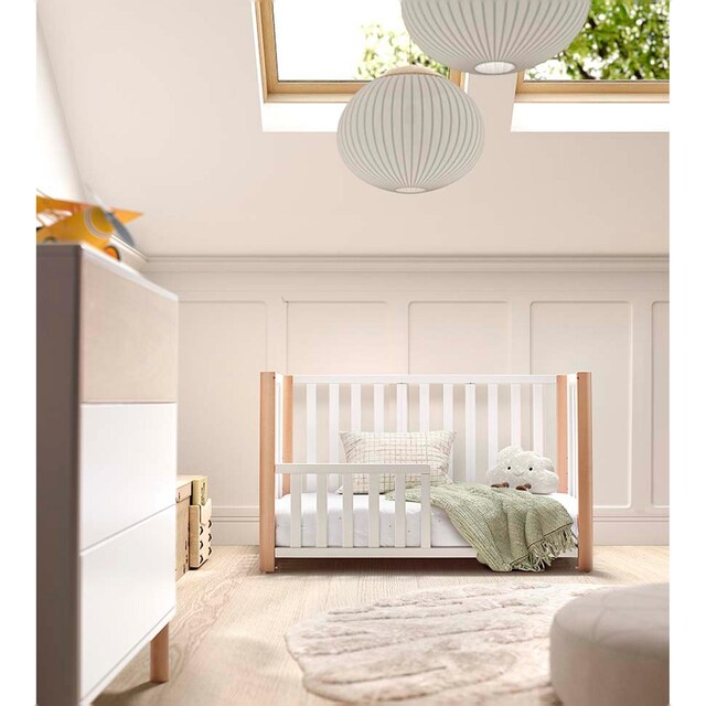 Imagen 0 de Pack Cuna evolutiva (90x50/120x60 cm) Cotinfant Doco Sleeping PLUS + colchón + textil SILVA 90x50 Natural