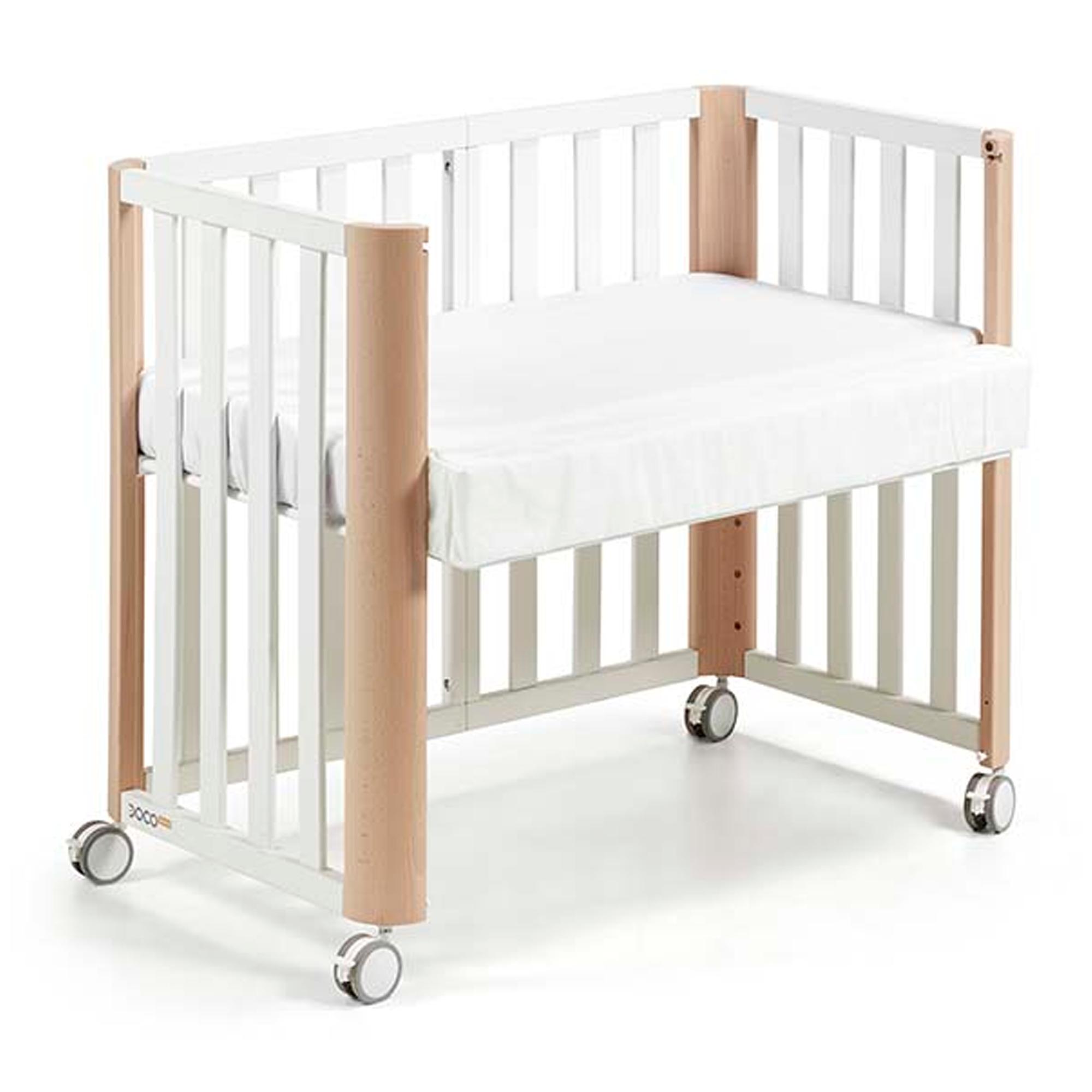 Conjunto de berço evolutivo (90x50/120x60 cm) Cotinfant Doco Sleeping PLUS + colchão + roupa de cama SILVA 90x50 Natural-5