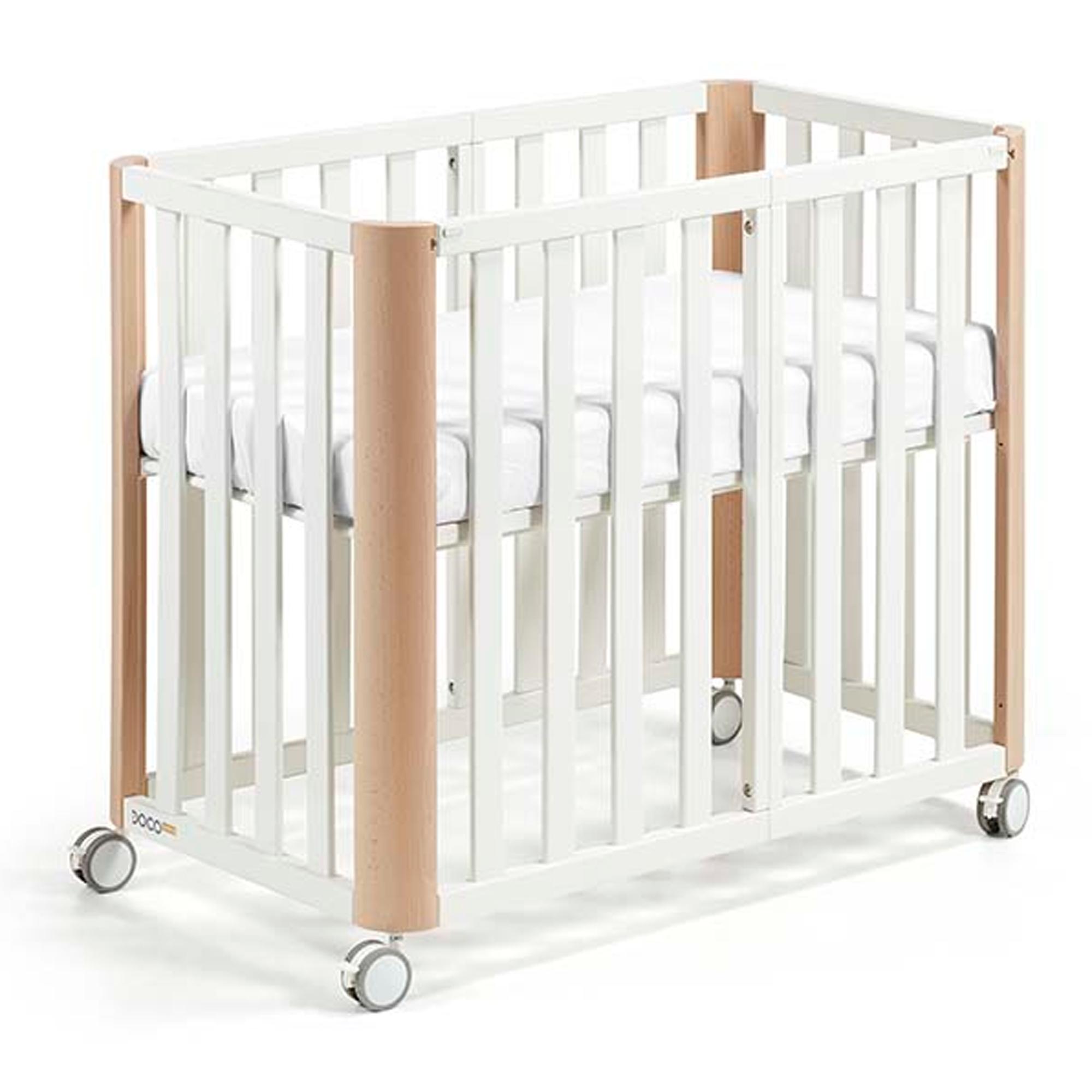 Conjunto de berço evolutivo (90x50/120x60 cm) Cotinfant Doco Sleeping PLUS + colchão + roupa de cama SILVA 90x50 Natural-6