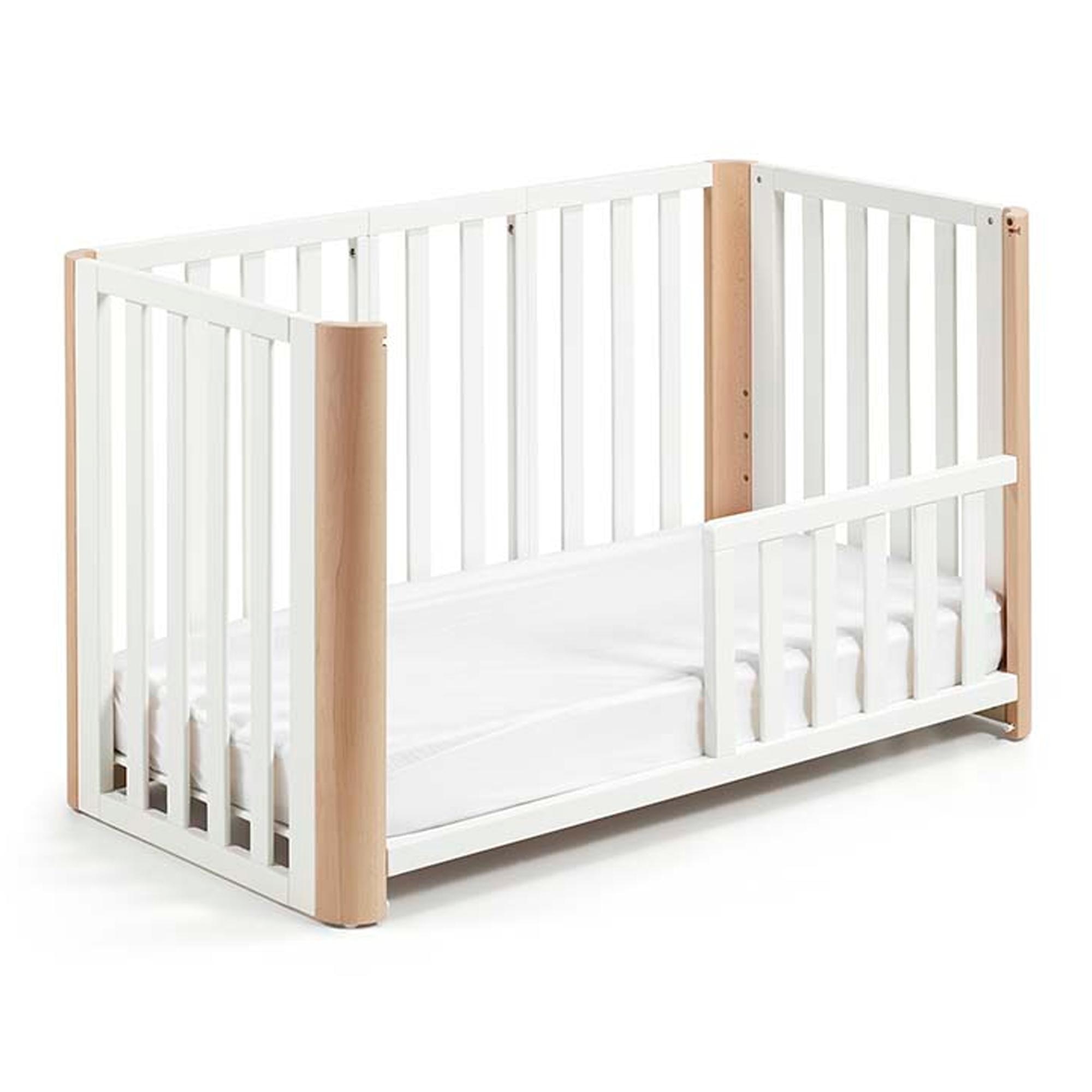 Conjunto de berço evolutivo (90x50/120x60 cm) Cotinfant Doco Sleeping PLUS + colchão + roupa de cama SILVA 90x50 Natural-8