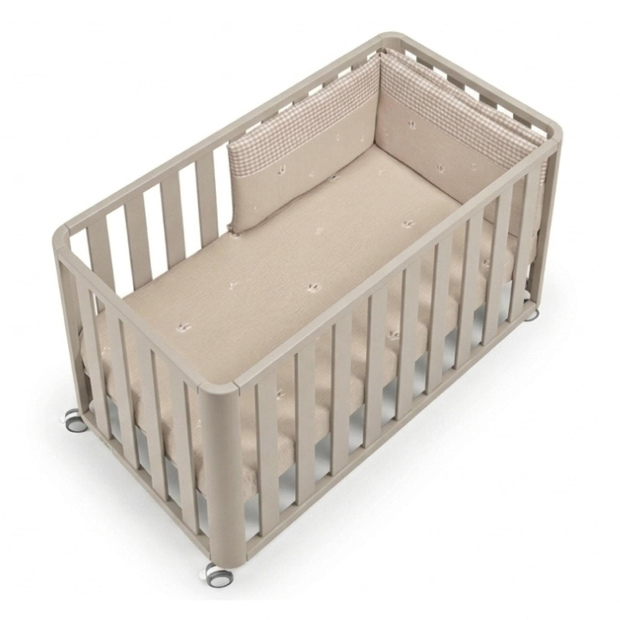 Pack Cuna de colecho (120x60 cm) Cotinfant Doco Sleeping + colchón + textil SILVA - Beige Beige-1