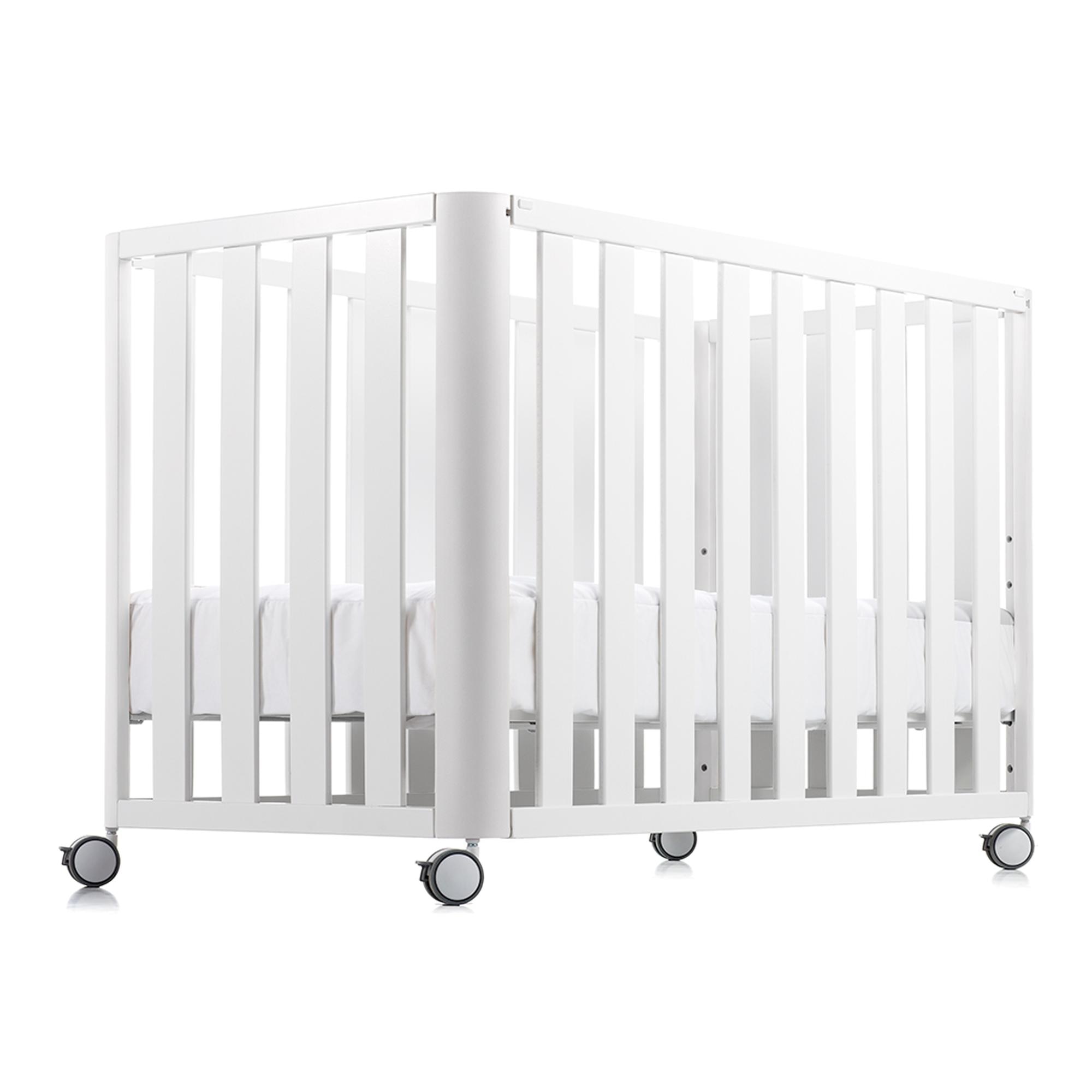 Pack Cuna de colecho (120x60 cm) Cotinfant Doco Sleeping + colchón + textil SILVA - Blanco Blanco-2