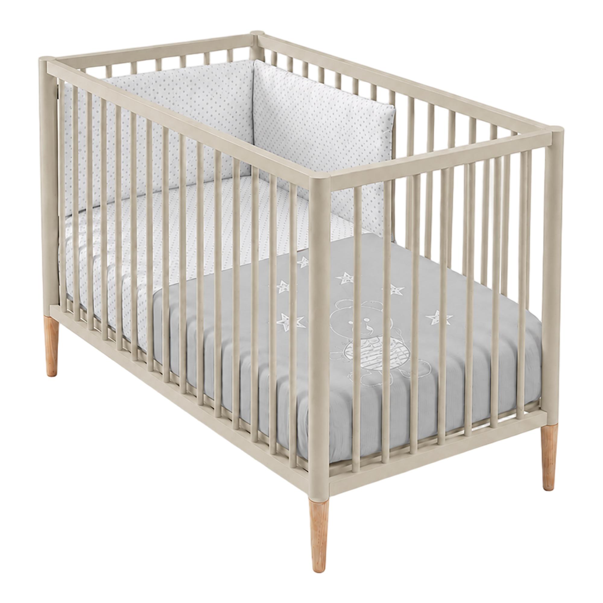 Imagem 0 de Pack Berço de Madeira Montesori (120x60 cm) Cotinfant Tesori + Colchão Air-Foam + Lençol BEAR Cinzento