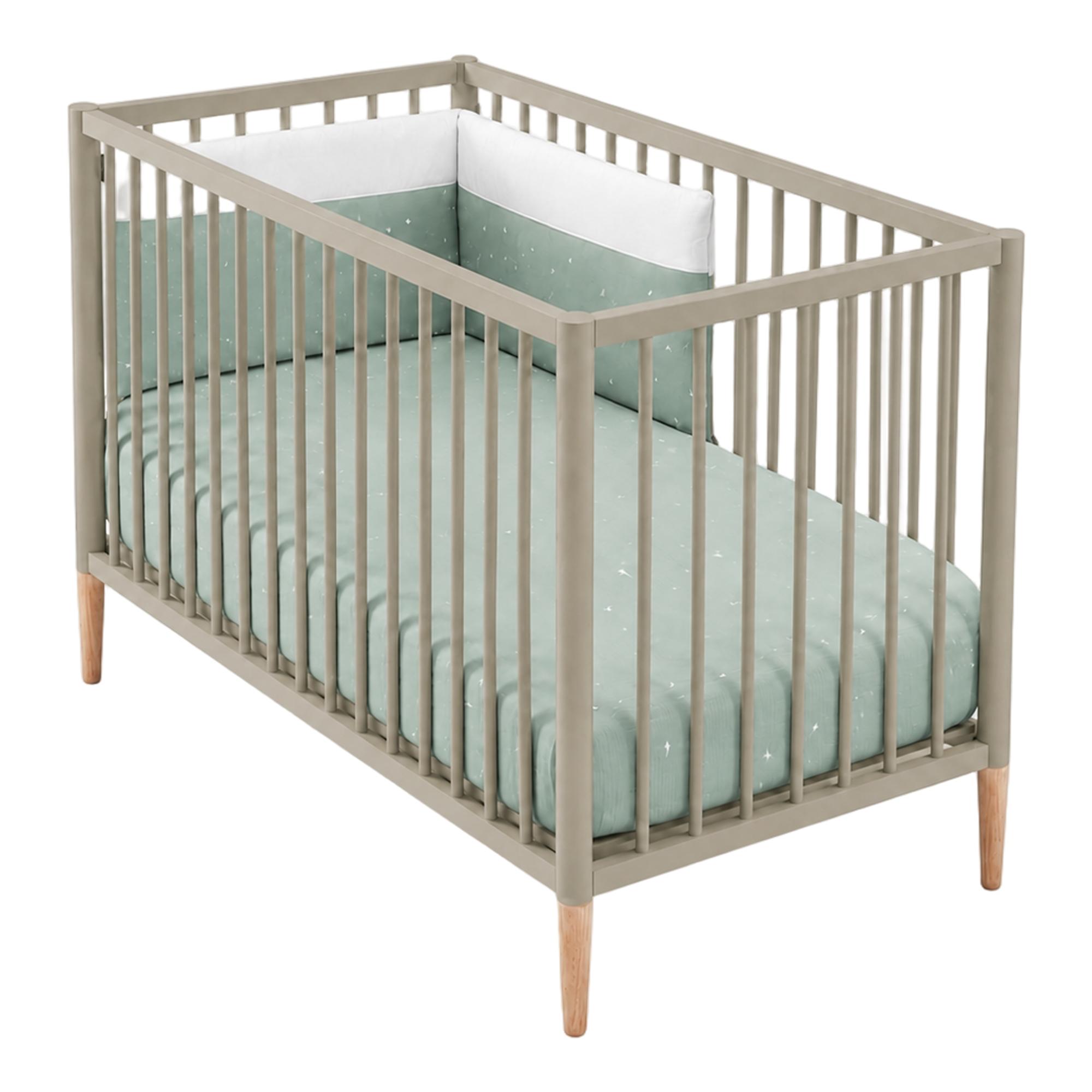 Imagem 0 de Pack Berço de Madeira Montesori (120x60 cm) Tesori + Colchão Air-Foam + Têxtil SENA - Verde Menta