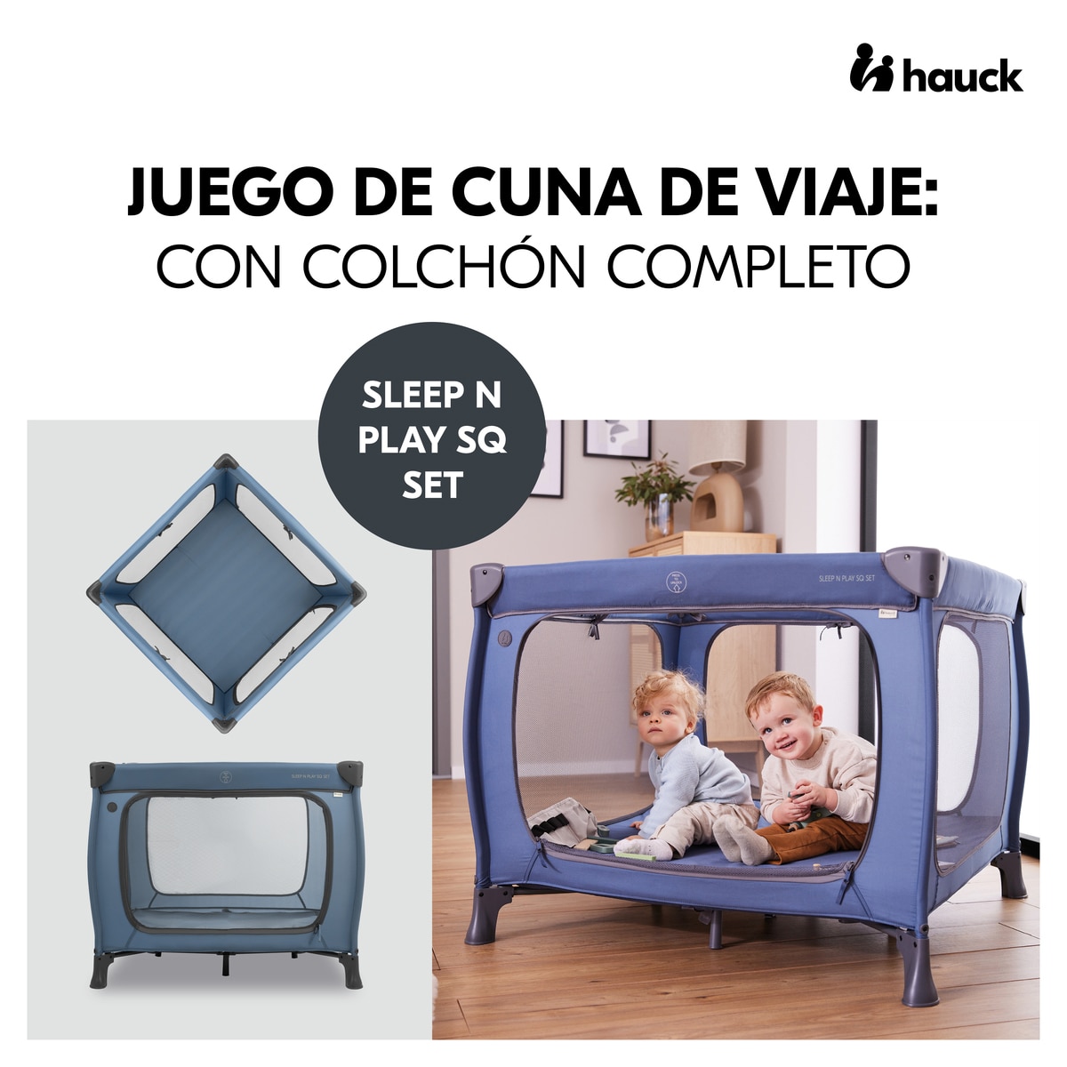 Berço - Parque de Viagem Sleep N Play SQ Set Azul-2