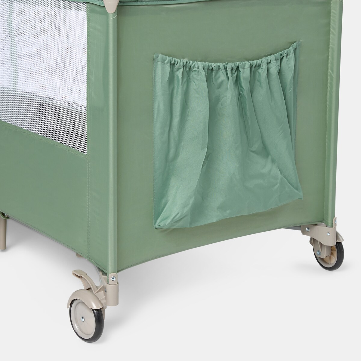 Berço de Viagem de Nível Duplo com Arco de Brincadeira Jungle Verde-5