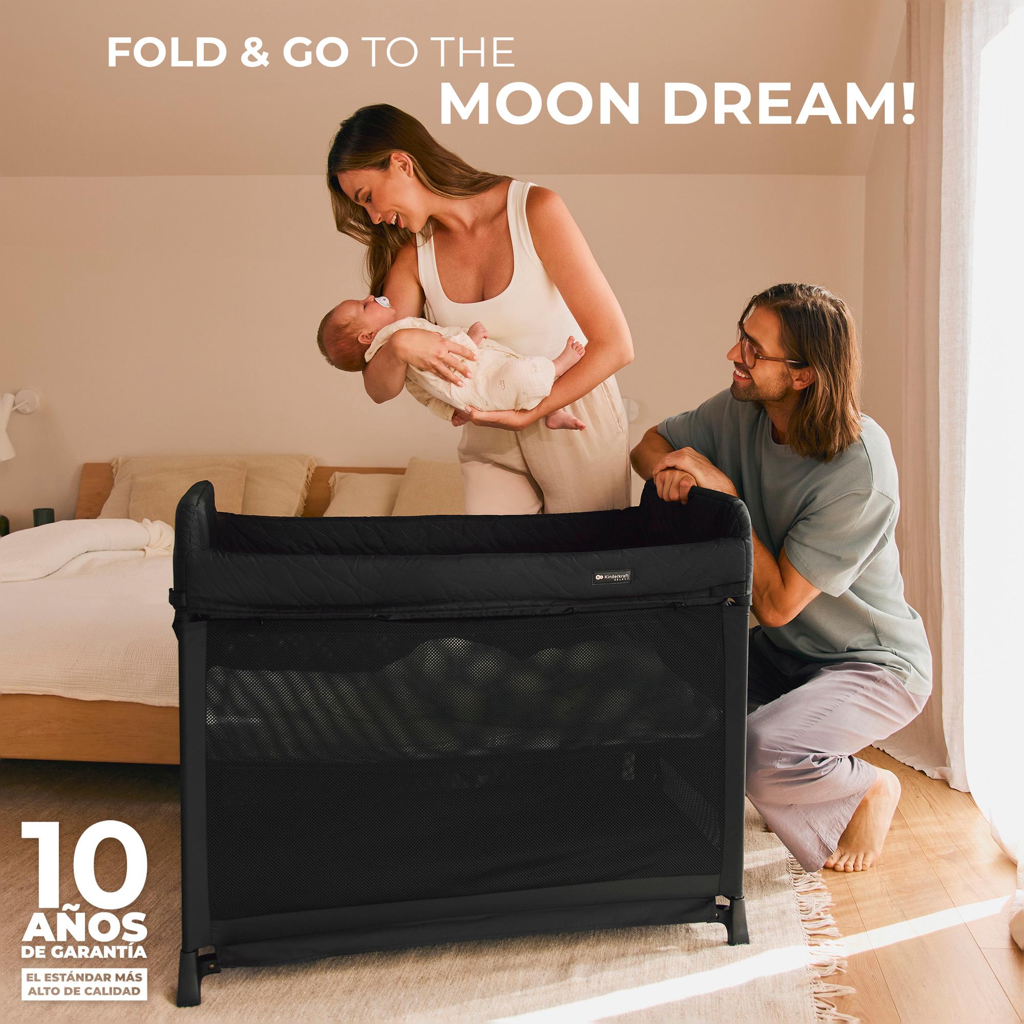 Cuna de viaje Kinderkraft MOON DREAM - Negro Negro-4