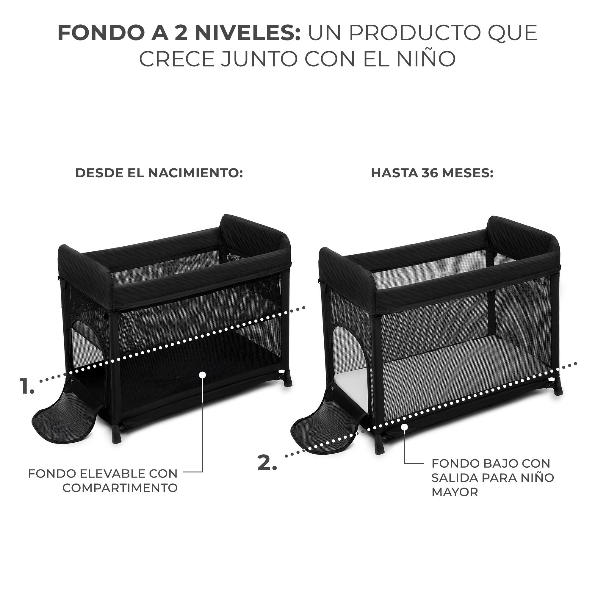 Cuna de viaje Kinderkraft MOON DREAM - Negro Negro-6