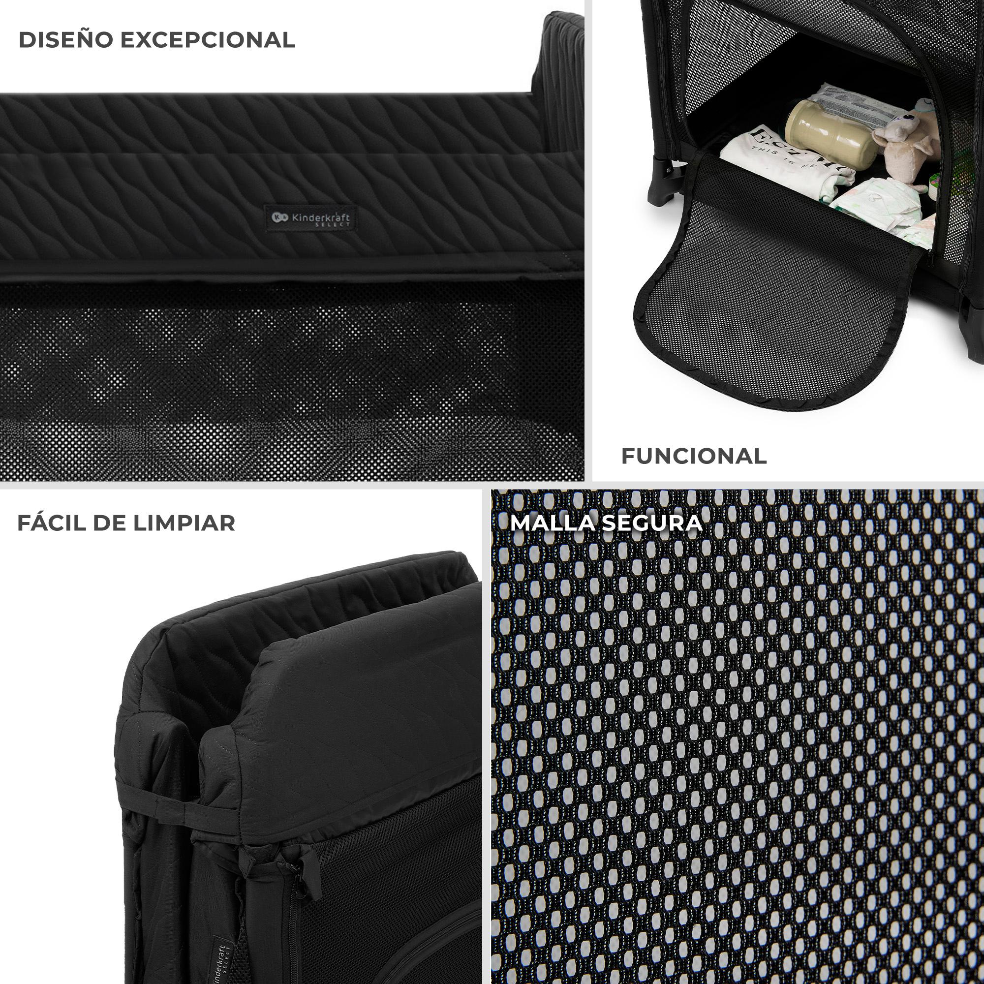 Cuna de viaje Kinderkraft MOON DREAM - Negro Negro-10