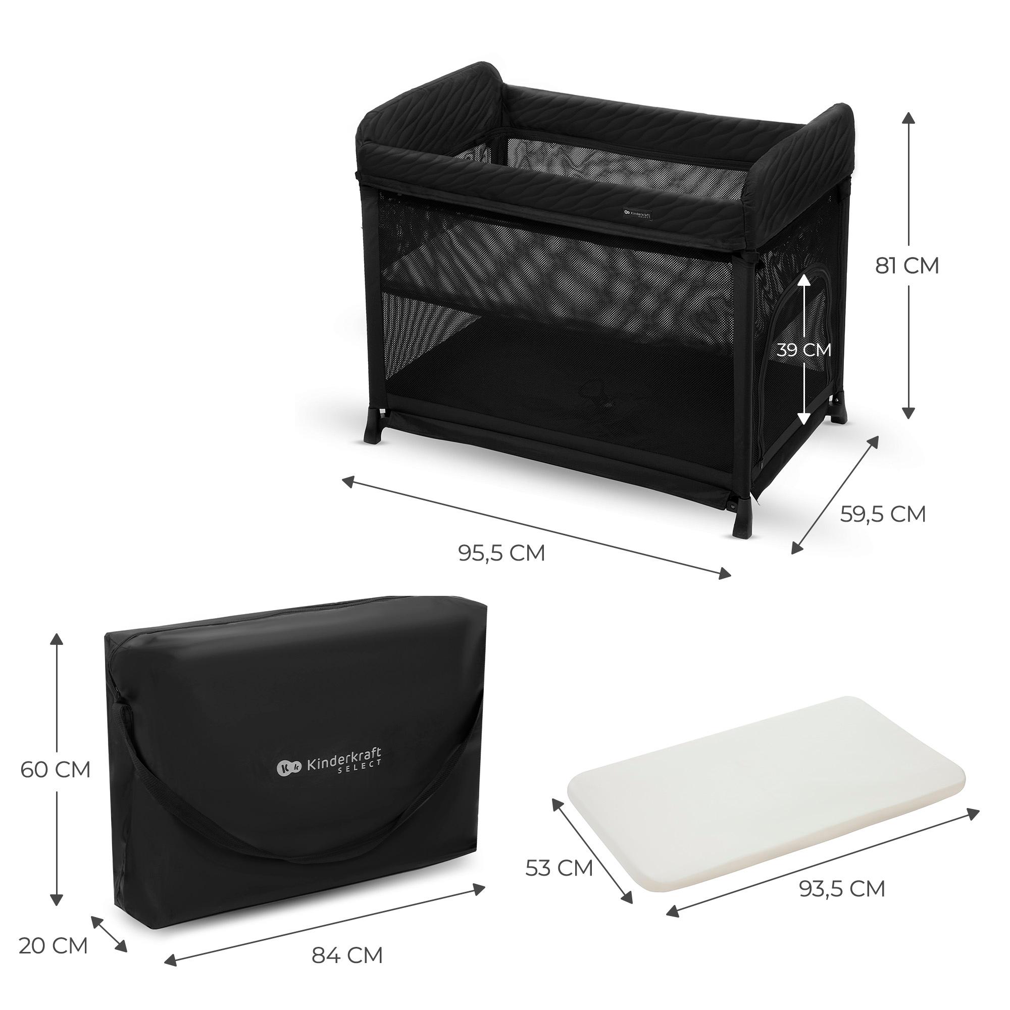 Cuna de viaje Kinderkraft MOON DREAM - Negro Negro-11