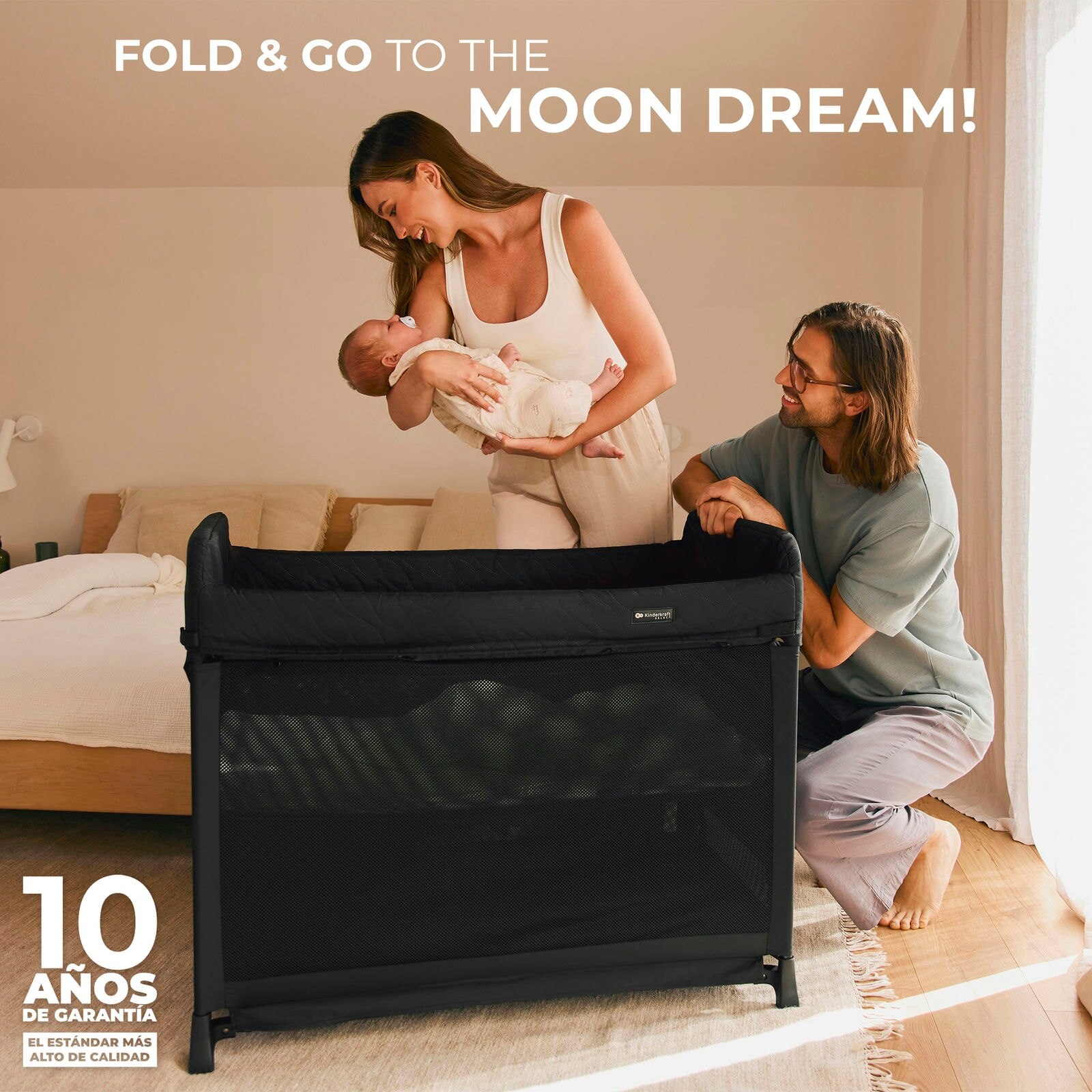 Cuna de viaje Kinderkraft MOON DREAM - Negro Negro-23