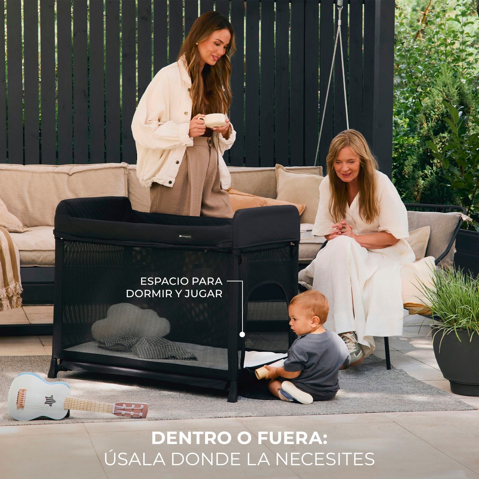 Cuna de viaje Kinderkraft MOON DREAM - Negro Negro-24