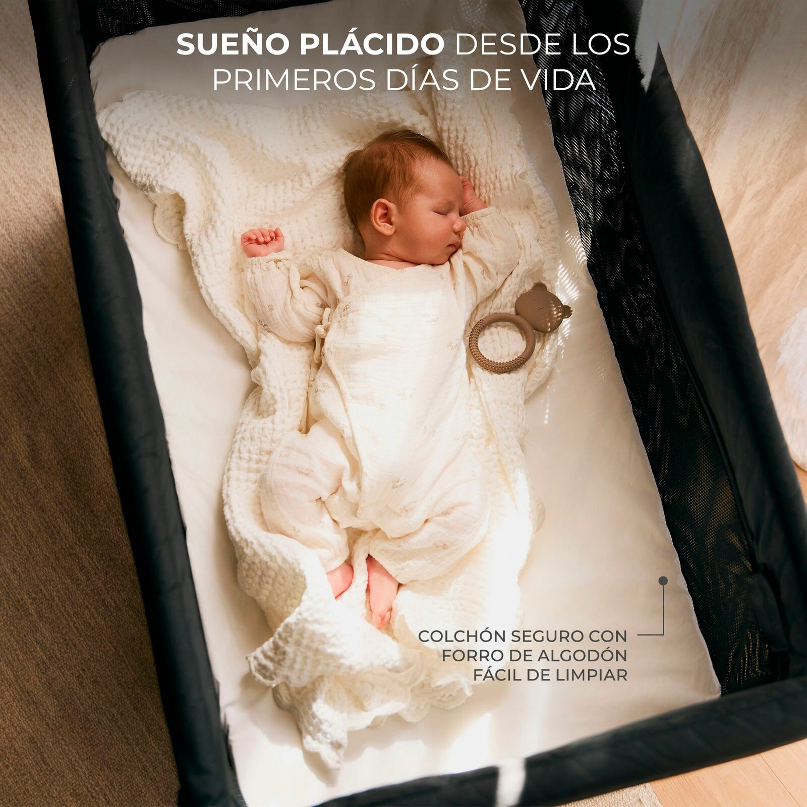 Cuna de viaje Kinderkraft MOON DREAM - Negro Negro-25