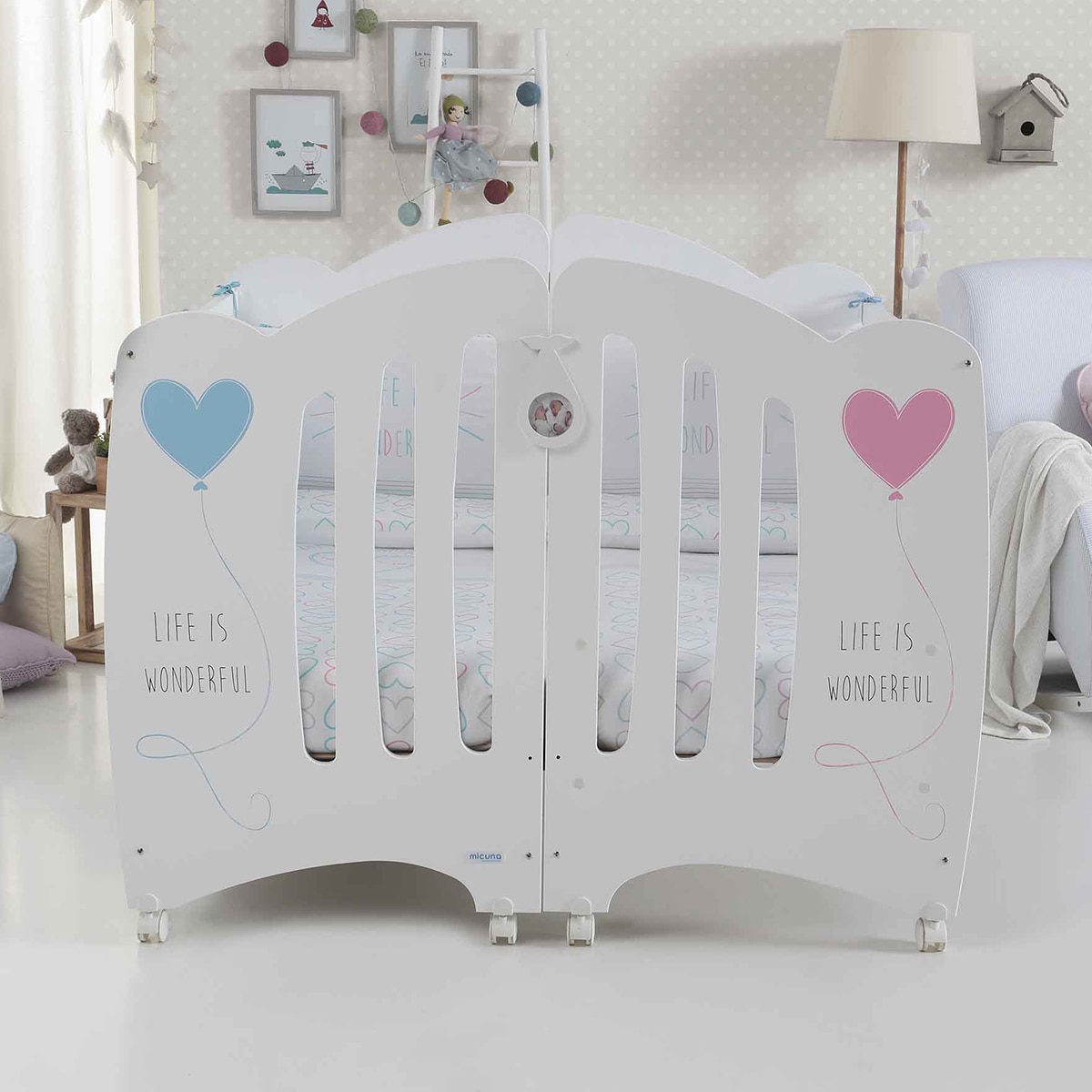 Kit para Gémeos para Berço - 120x60 cm Branco-10