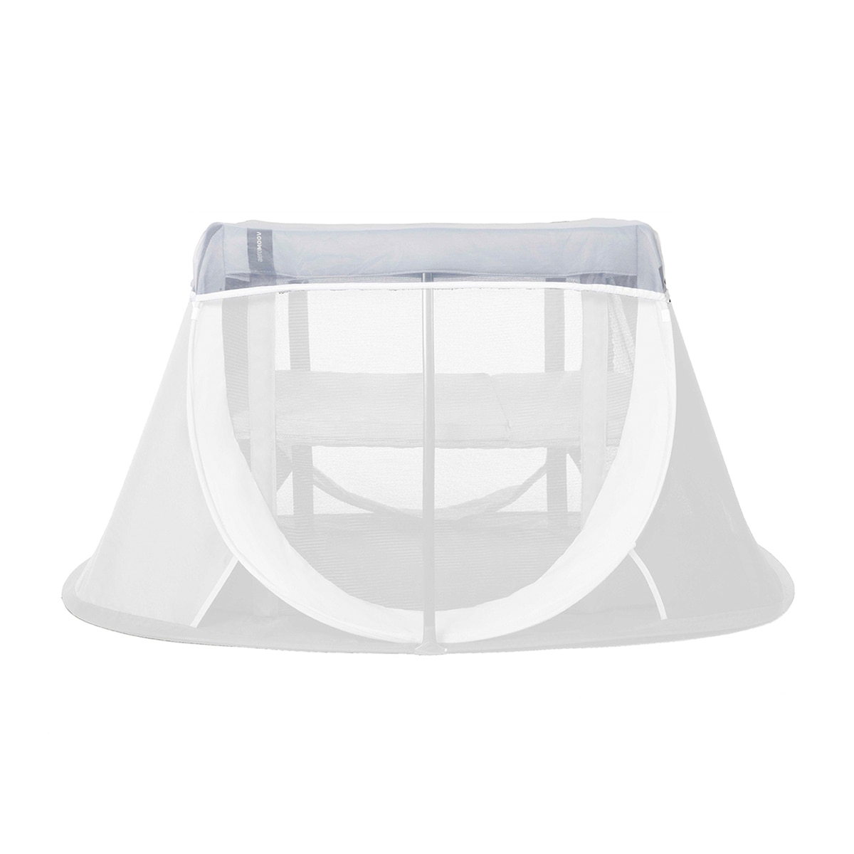 Proteção Solar para Berço de Viagem - Prateado/Azul Branco-1