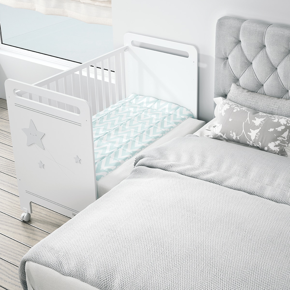 Kit Co-sleeping 5P - Branco Mate Branco-2