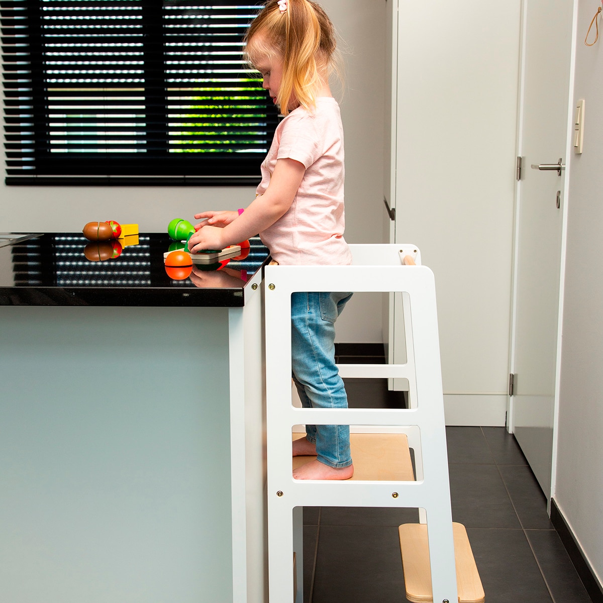 Torre de Aprendizagem Modelo CHLTNW Montessori - Branco/Natural Natural-7