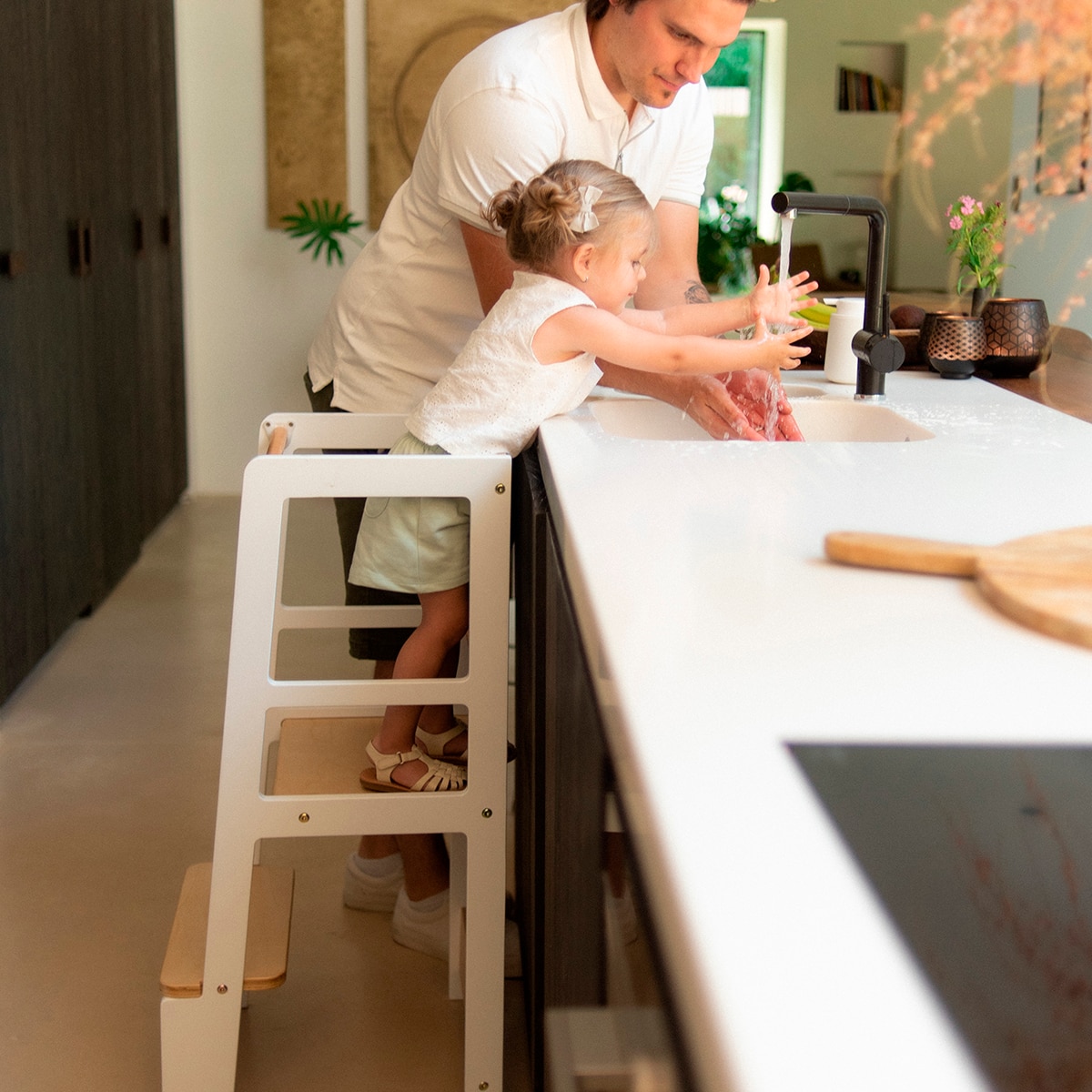 Torre de Aprendizagem Modelo CHLTNW Montessori - Branco/Natural Natural-8