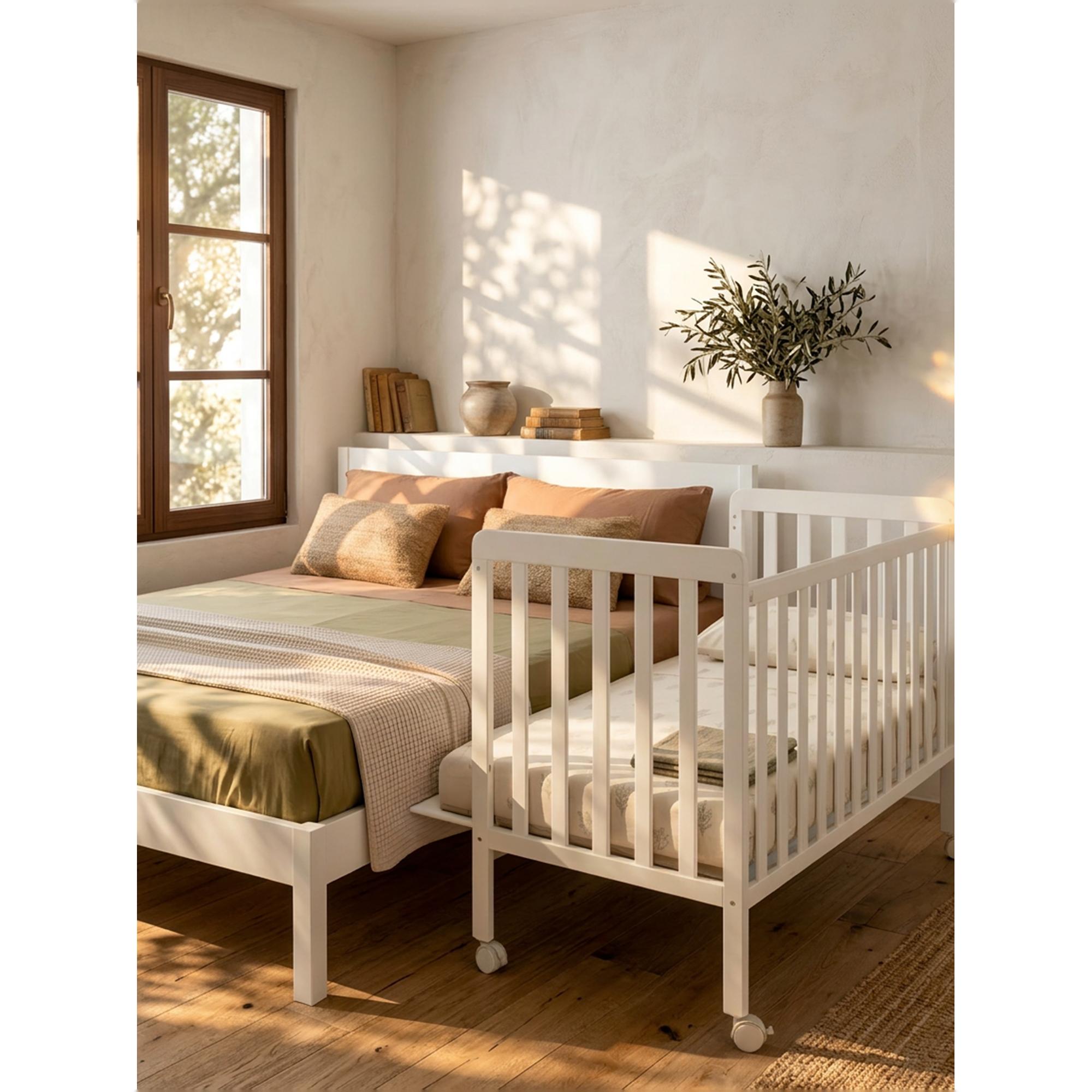 Kit Co-sleeping com Ponte para Berço - 120x60 cm Branco-11