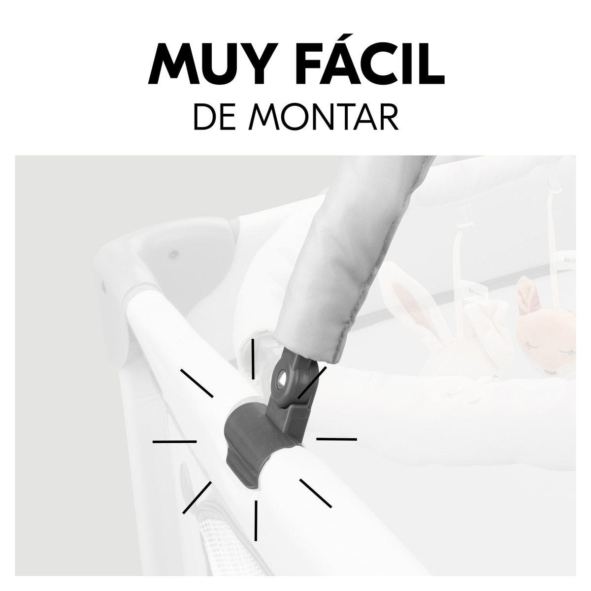 Arco de Brincadeira para Berço de Viagem Travel Bed Mobile Forest Cinzento-claro-4